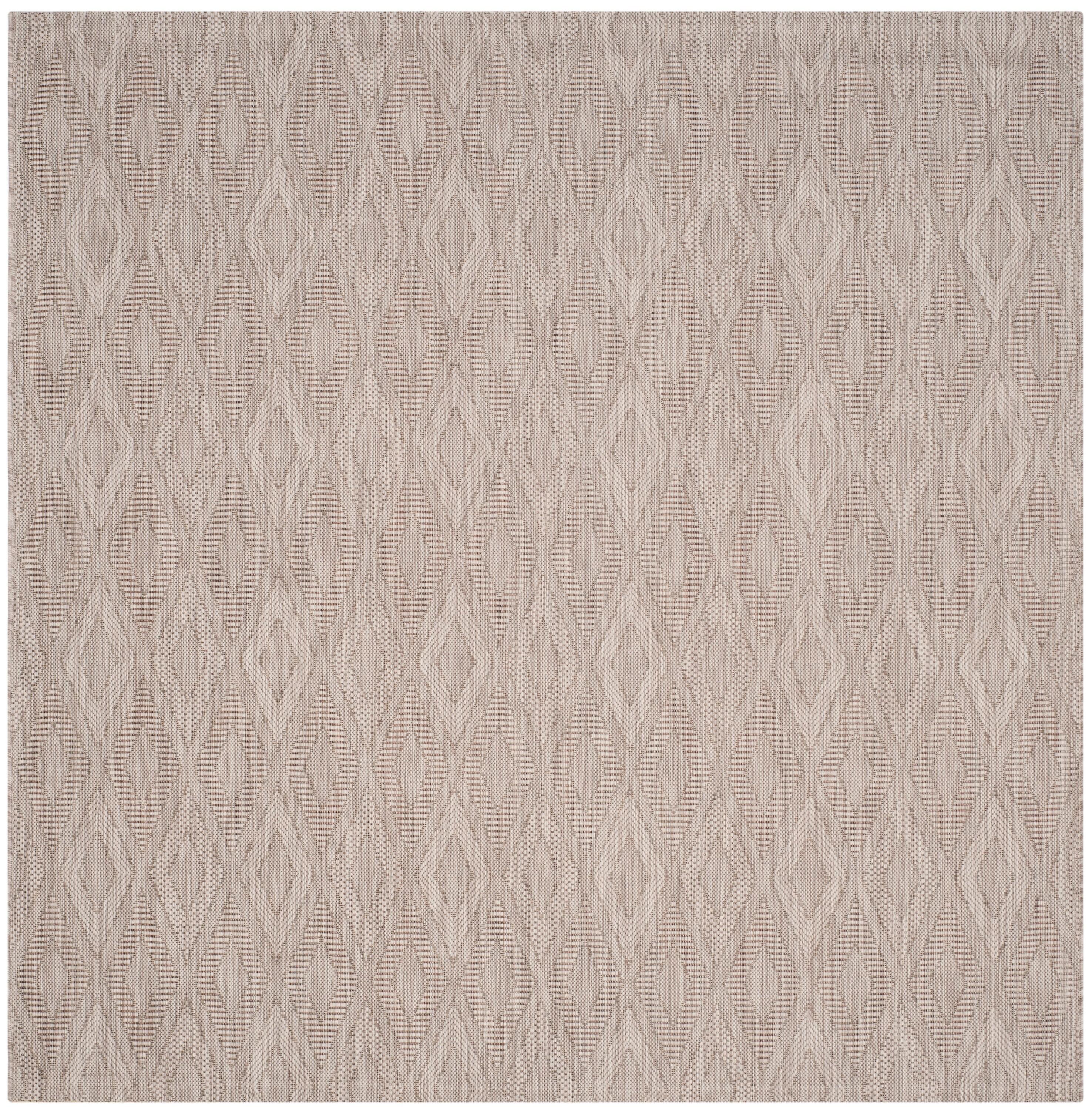 Courtyard CY8522 Power Loomed Indoor and Outdoor Area Rug - Beige/Beige - 6'7"x6'7" - Safavieh