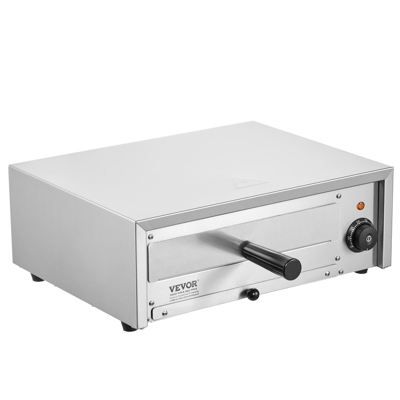 VEVOR Electric Pizza Oven 12-inch 1500W 122-662℉ Temp Range Removable Crumb Tray