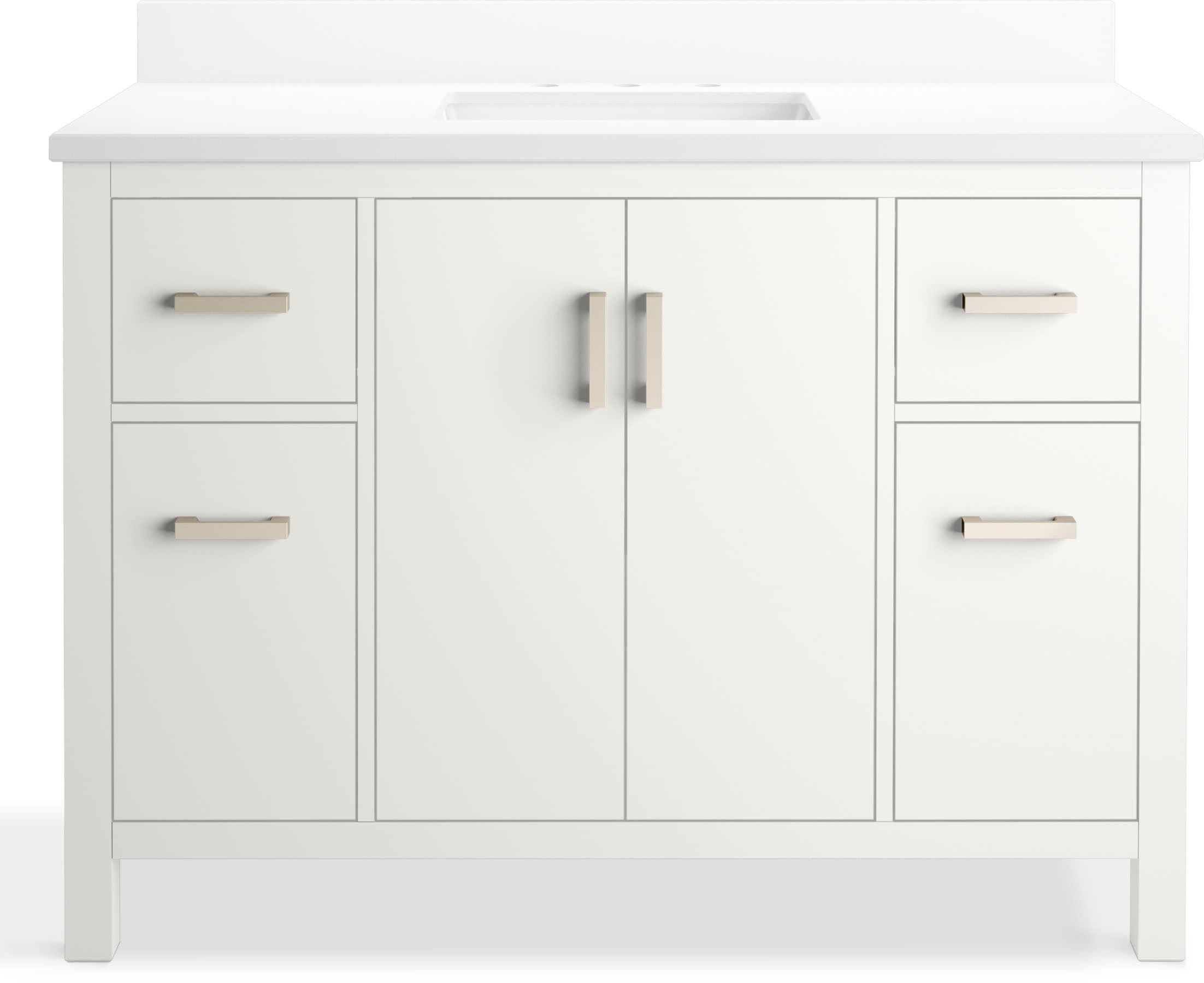 Kresla 48 In. Bathroom Vanity Cabinet With Sink And Quartz Top