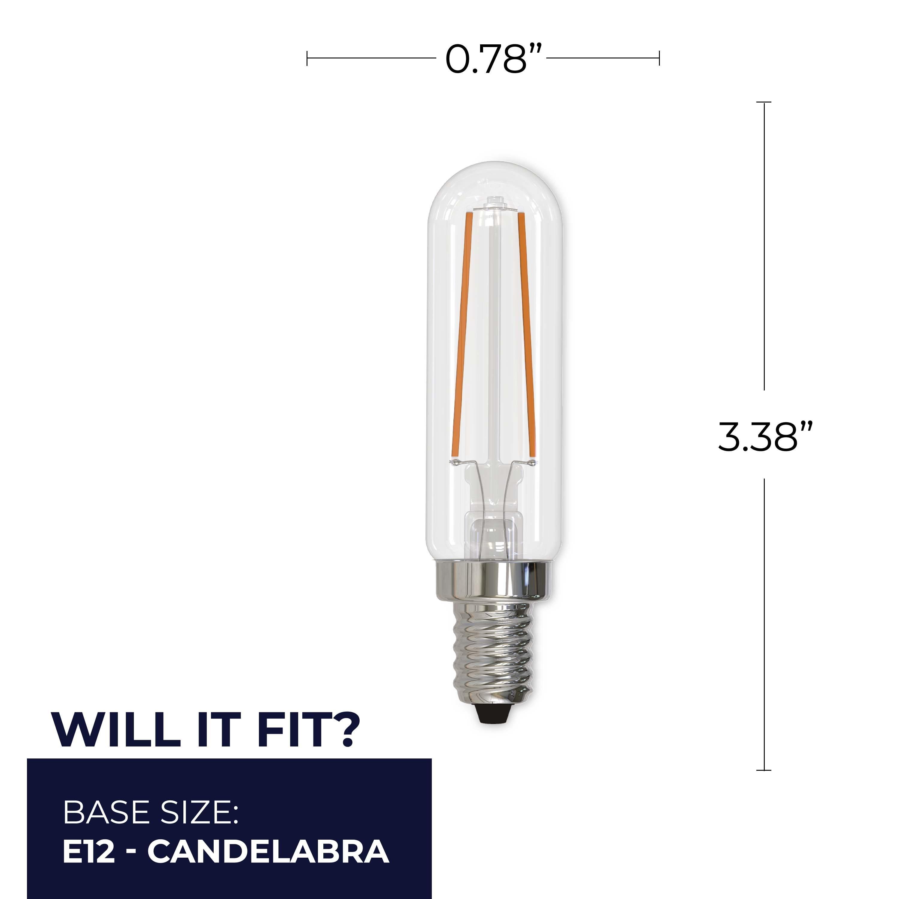 25 Watt Equivalent T6 E12/Candelabra Dimmable 3000K LED Bulb