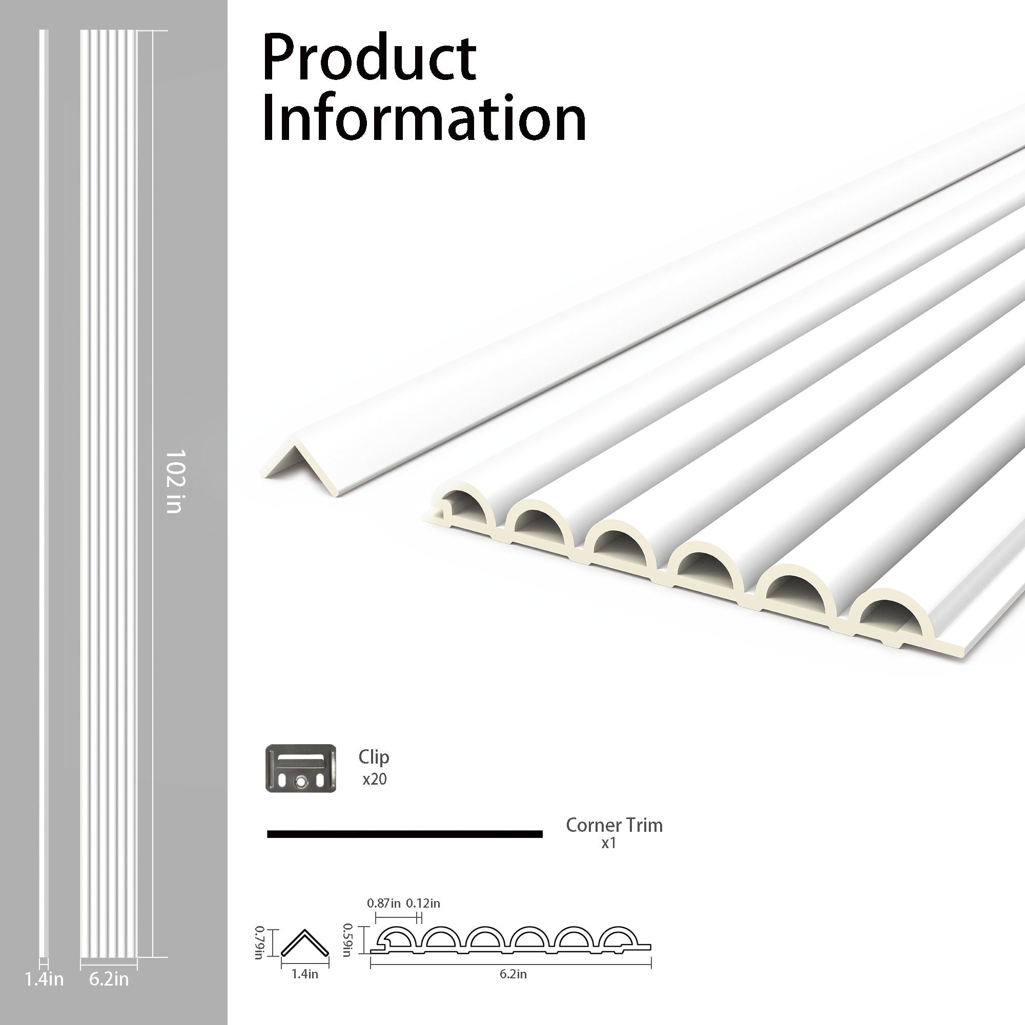 6.2" x 102" WPC Flucted Tambour 3D Slat Wall Paneling