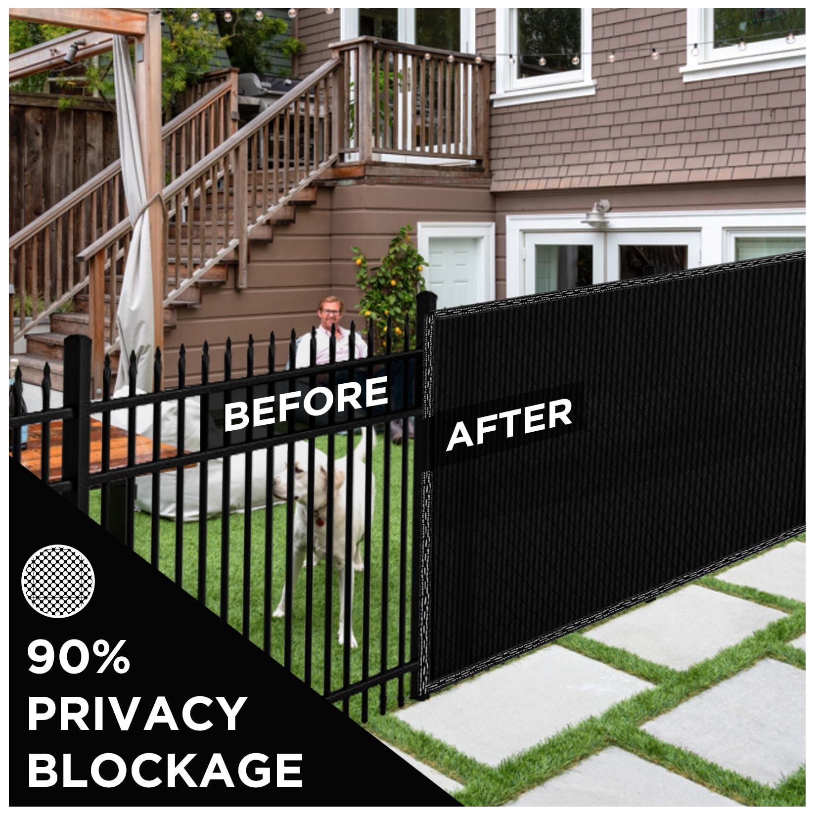 Boen - Backyard Privacy Screen Fence Covering 4' x 50' - Black - Instant Outdoor Privacy Fence Screen for Any Metal, Chain Link, Wood Panels or Plastic Fencing - Shade & Block Wind Privacy Wall
