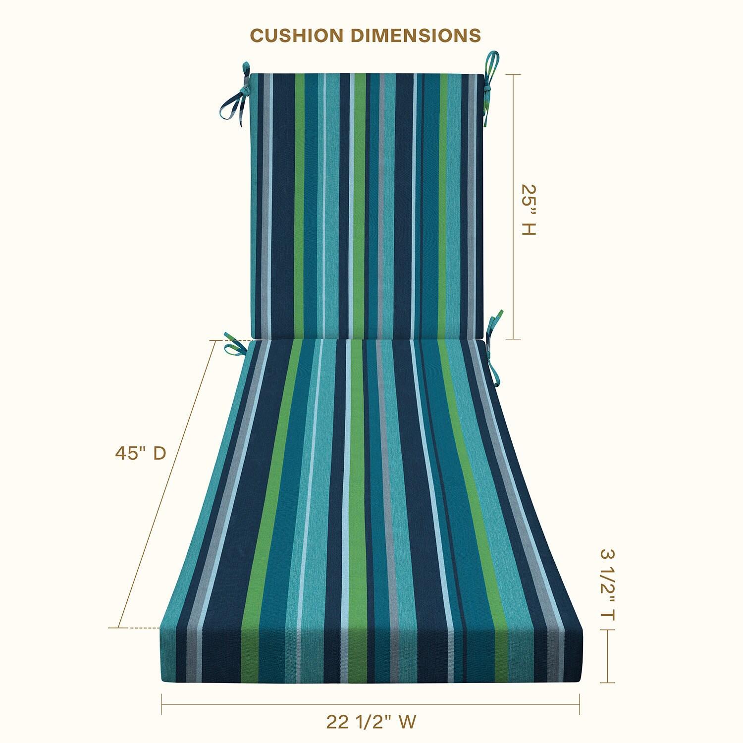 Honeycomb Outdoor Chaise Lounge Cushion - Stripe Poolside