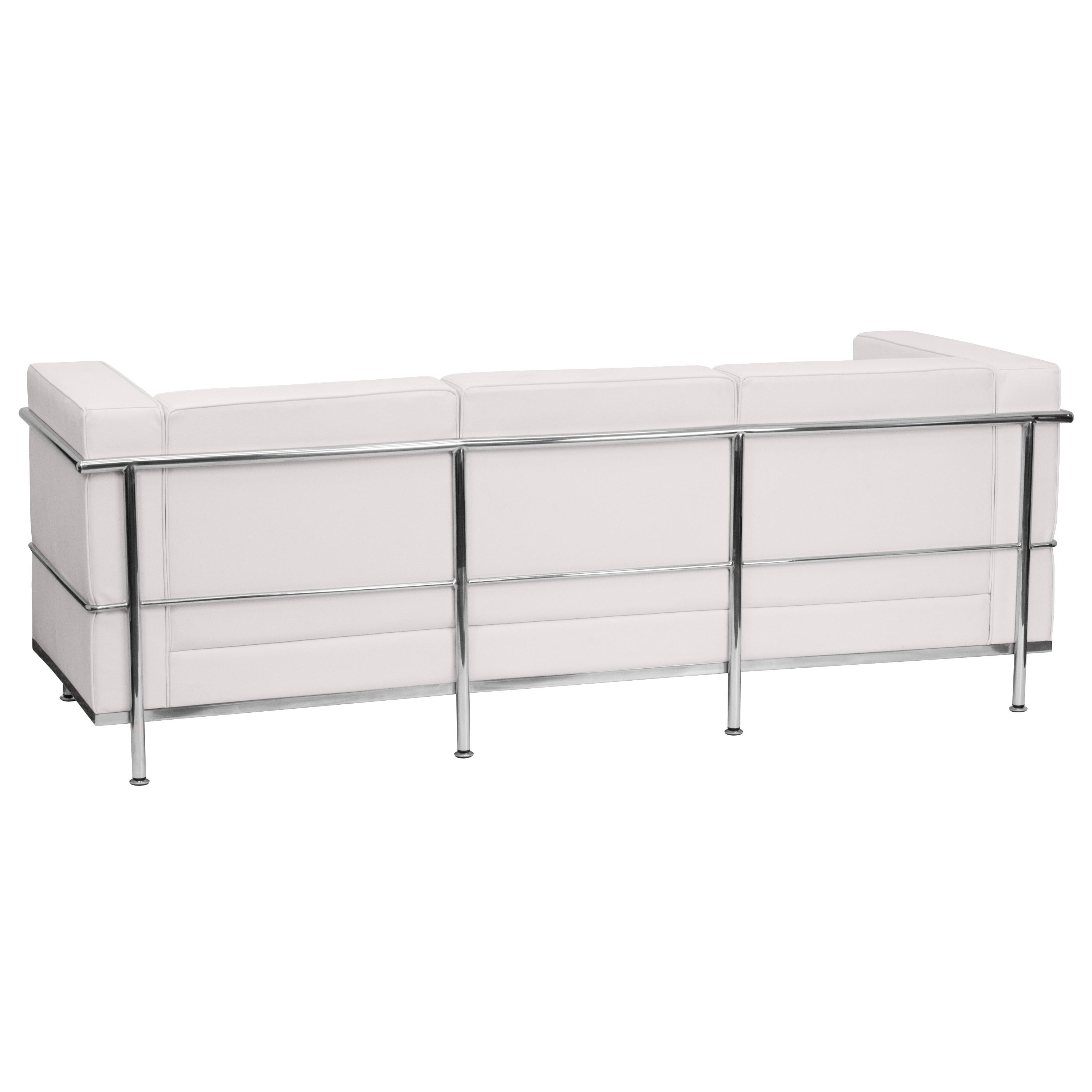 Flash Furniture HERCULES Regal Series Contemporary Melrose White LeatherSoft Sofa with Encasing Frame
