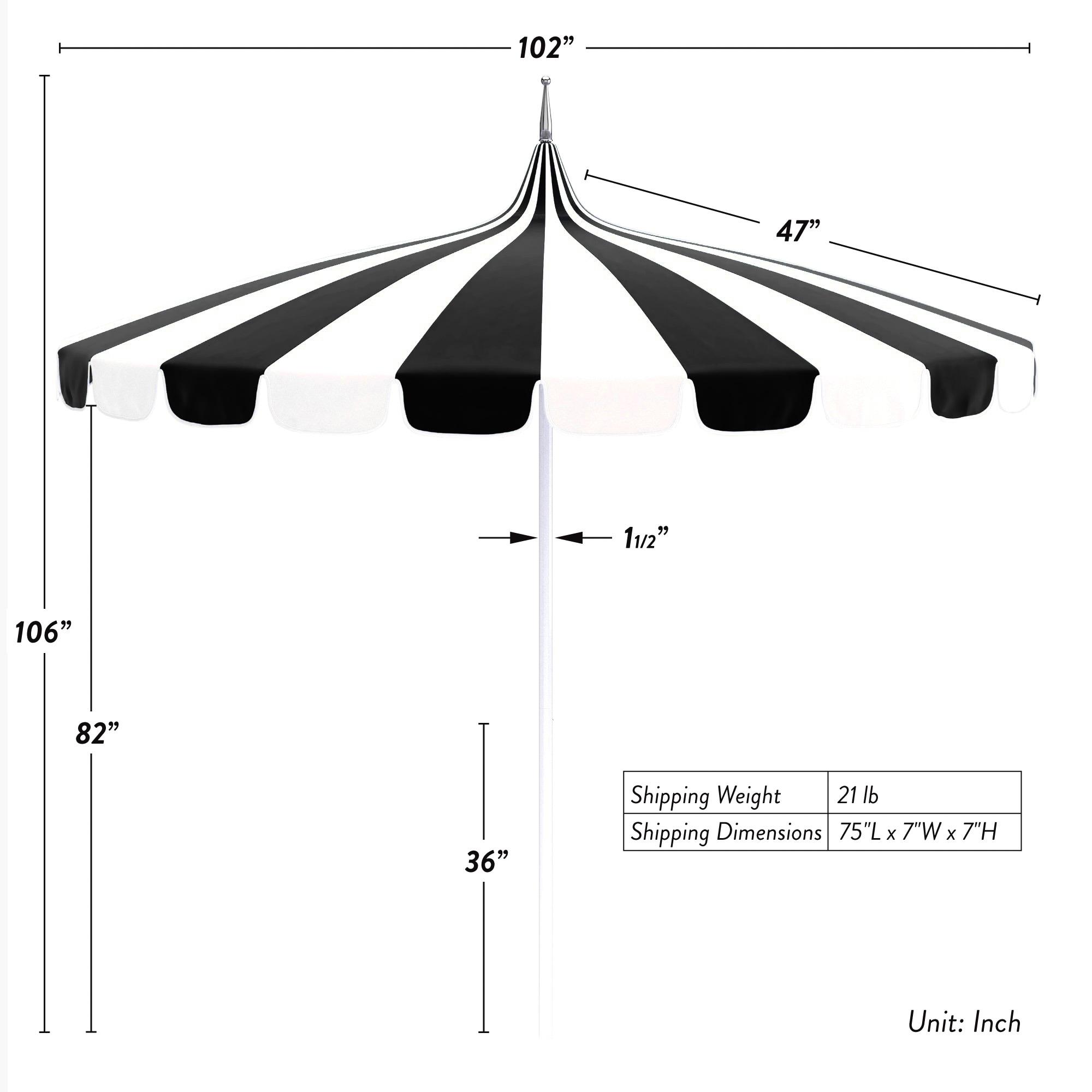 California Umbrella Pagoda 8.5-ft. Striped Pacifica Patio Umbrella