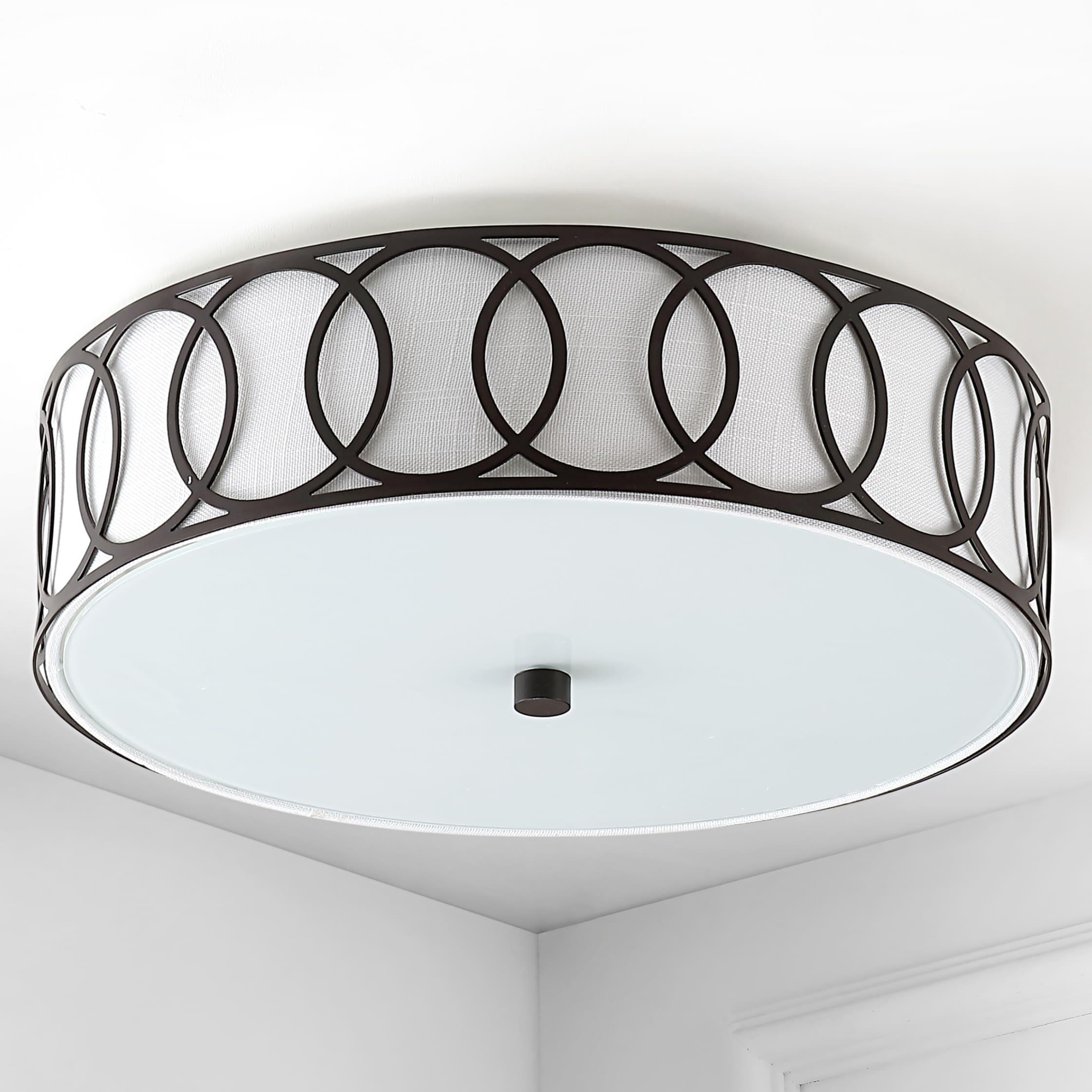 Aubrey 3-Light 15.5" Metal LED Flush Mount, Oil Rubbed Bronze