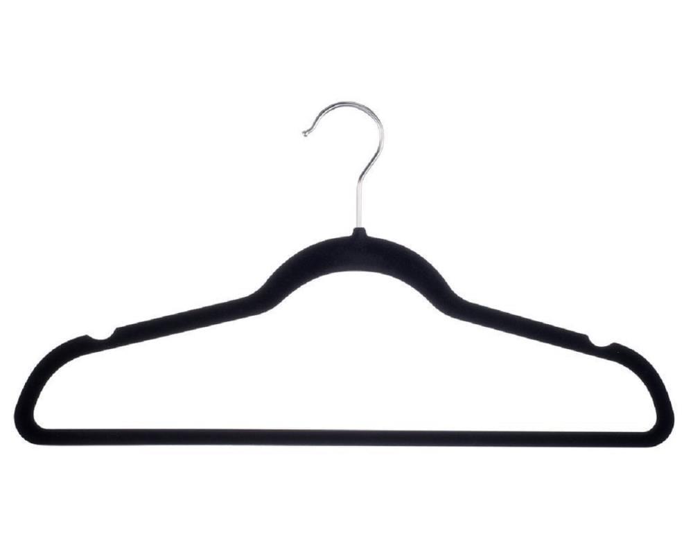 Honey-Can-Do Non-Slip Velvet Adult Clothes Hanger, Black, 50 Pack