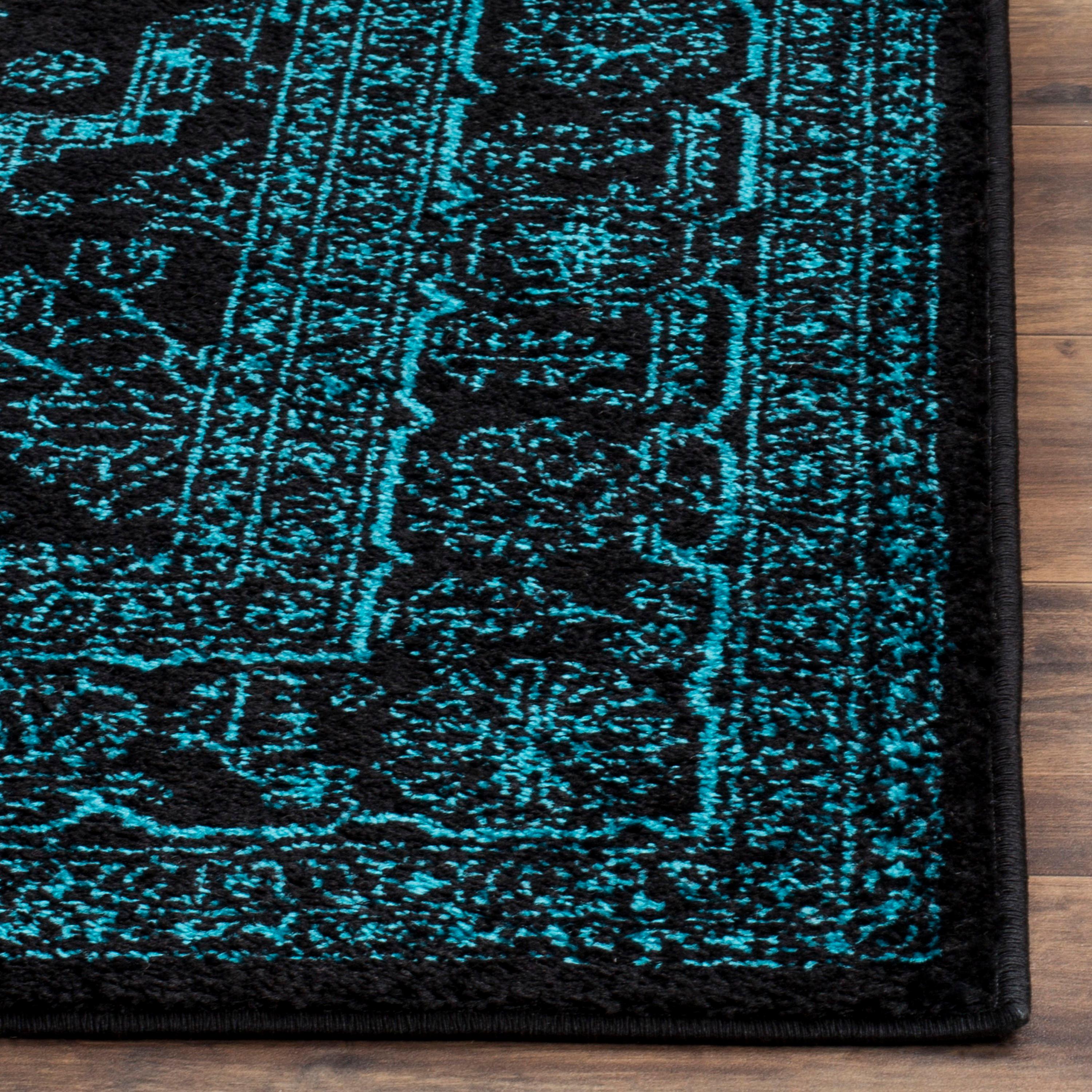 SAFAVIEH Adirondack Xavier Oriental Area Rug, Black/Teal, 4' x 6'