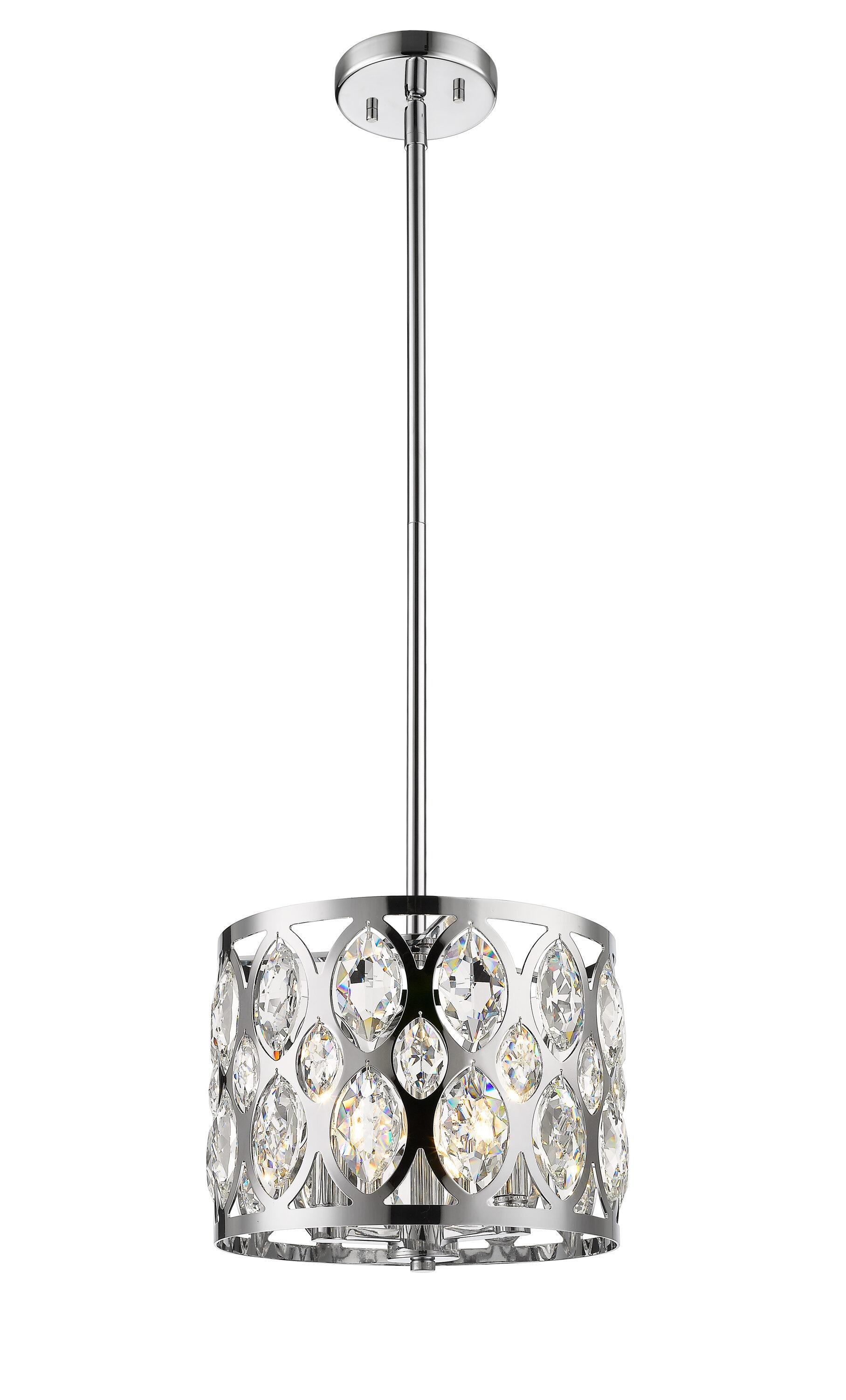 Dealey Elegance 12" Chrome Crystal Candle Chandelier