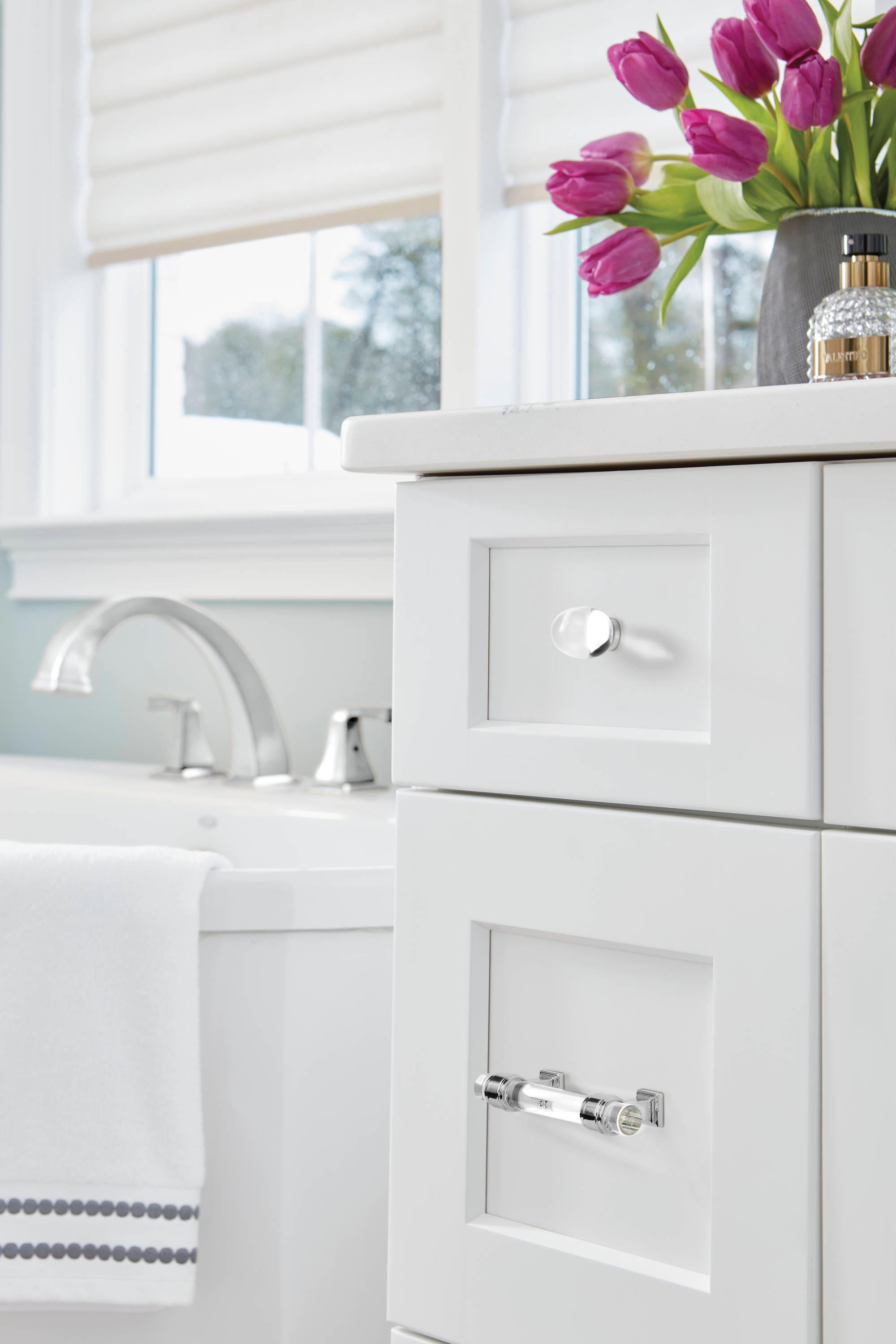 Amerock Glacio 3 inch (76mm) Center-to-Center Clear/Polished Chrome Cabinet Pull