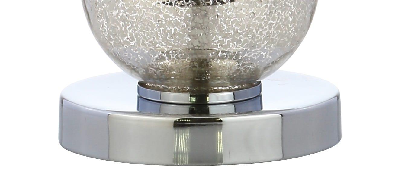 Rosdorf Park Led Table Lamps Set Of 2 - Contemporary Triple Glass Sphere Design, Mercury Silver/Chrome Finish