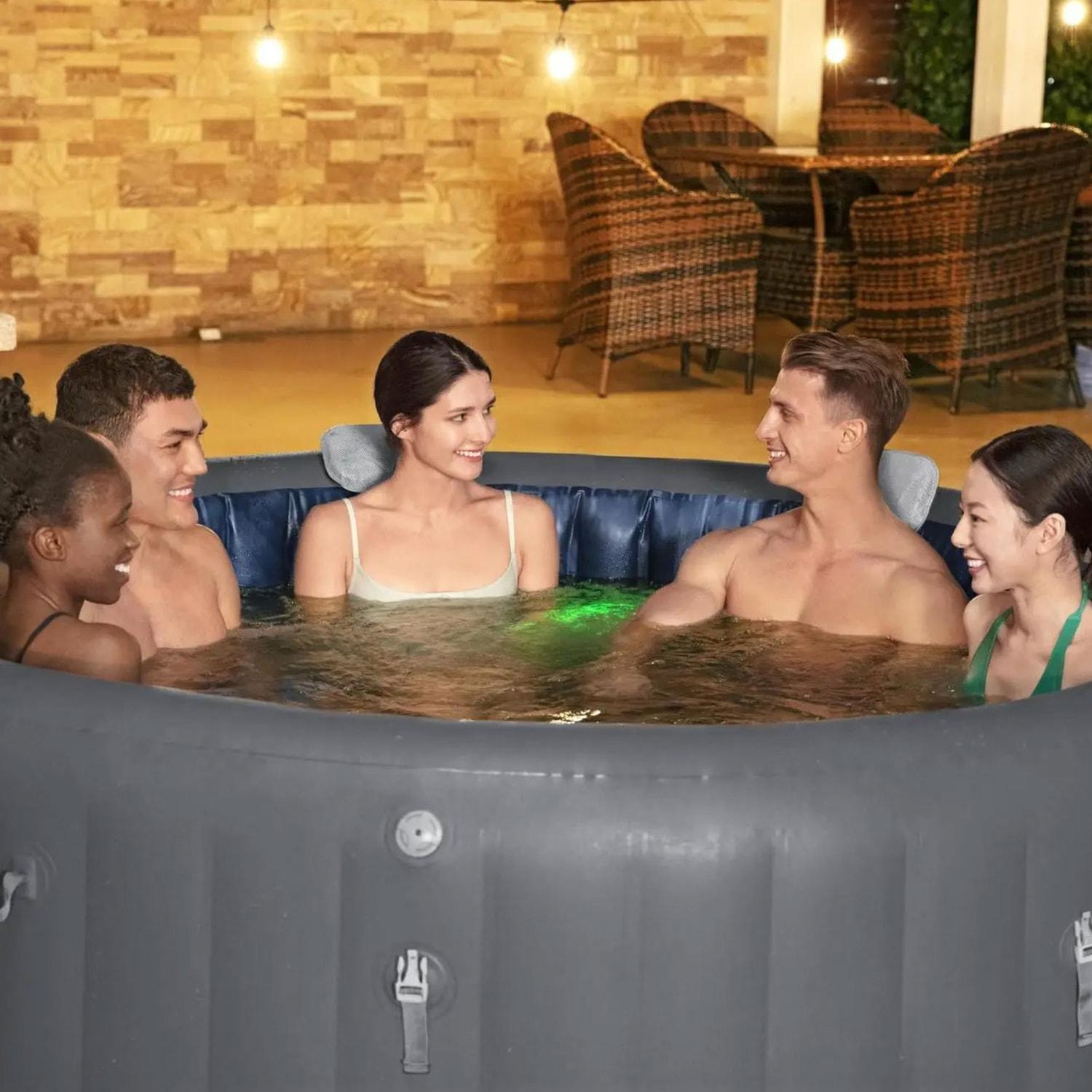 Bestway SaluSpa Canopy with Santorini Inflatable Hot Tub w/ Pump #P09120
