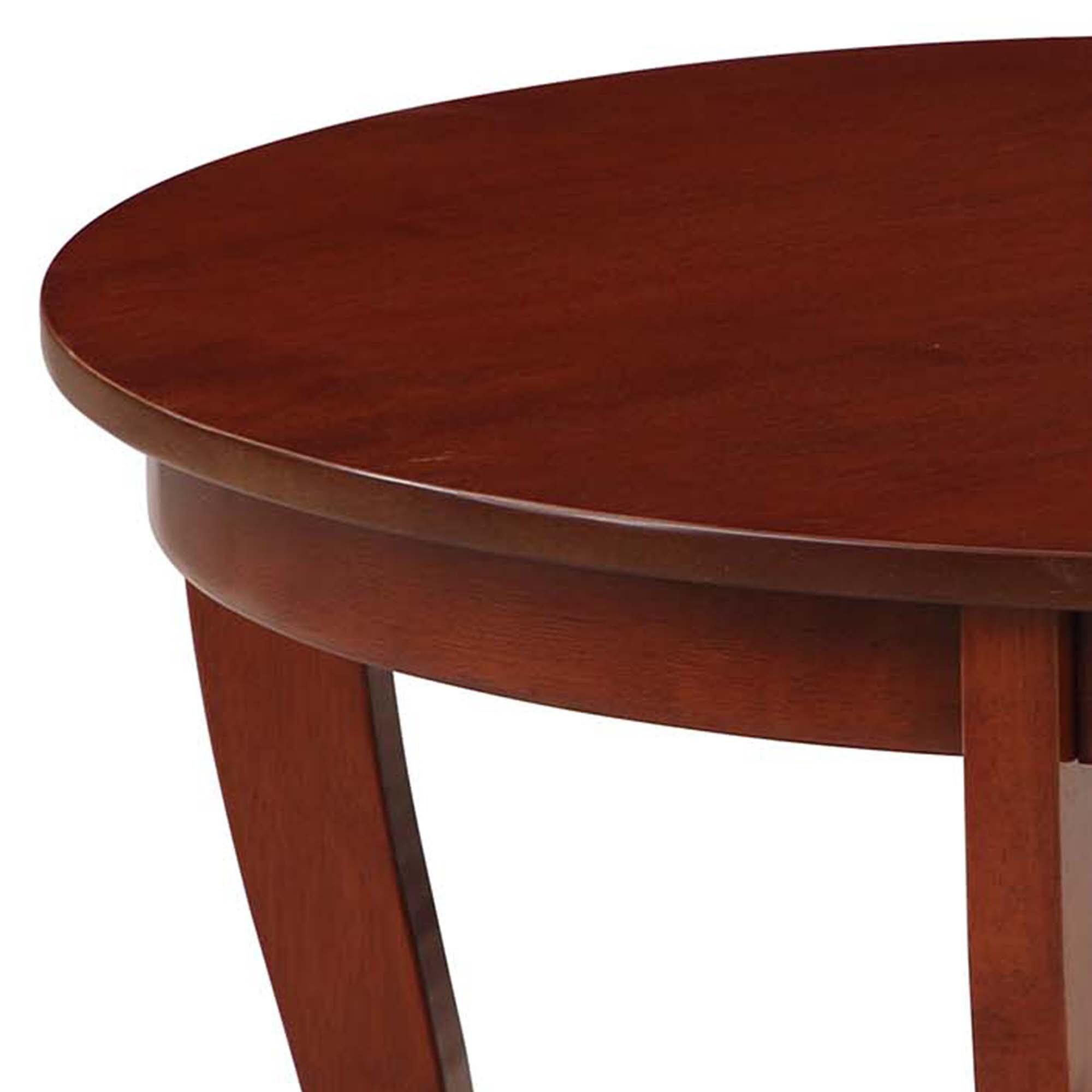 Convenience Concepts American Heritage Round MDF Coffee Table with Shelf, Mahogany