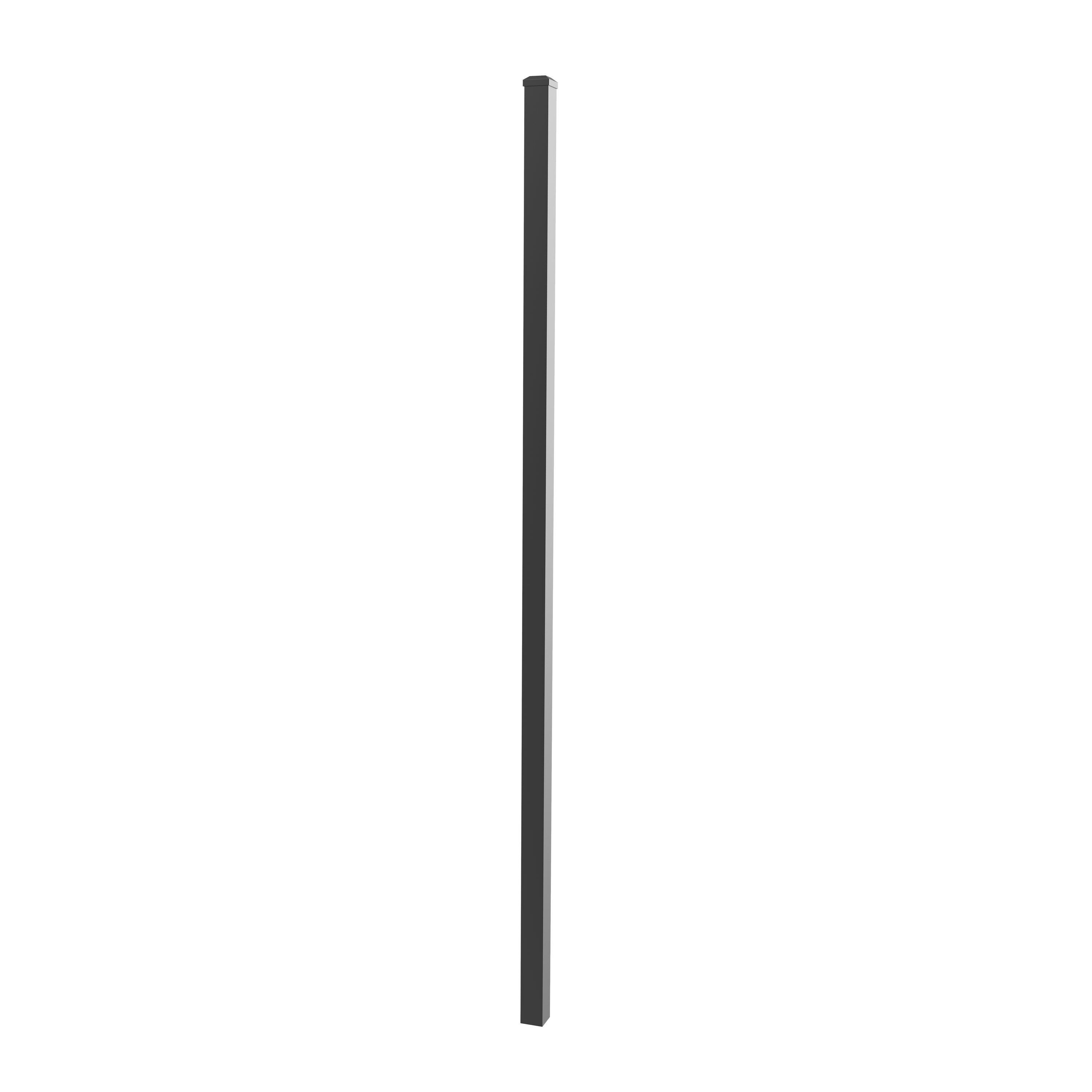 Deckorators 2 in. x 2 in. x 84 in. Aluminum Fence Post Kit, Textured Black