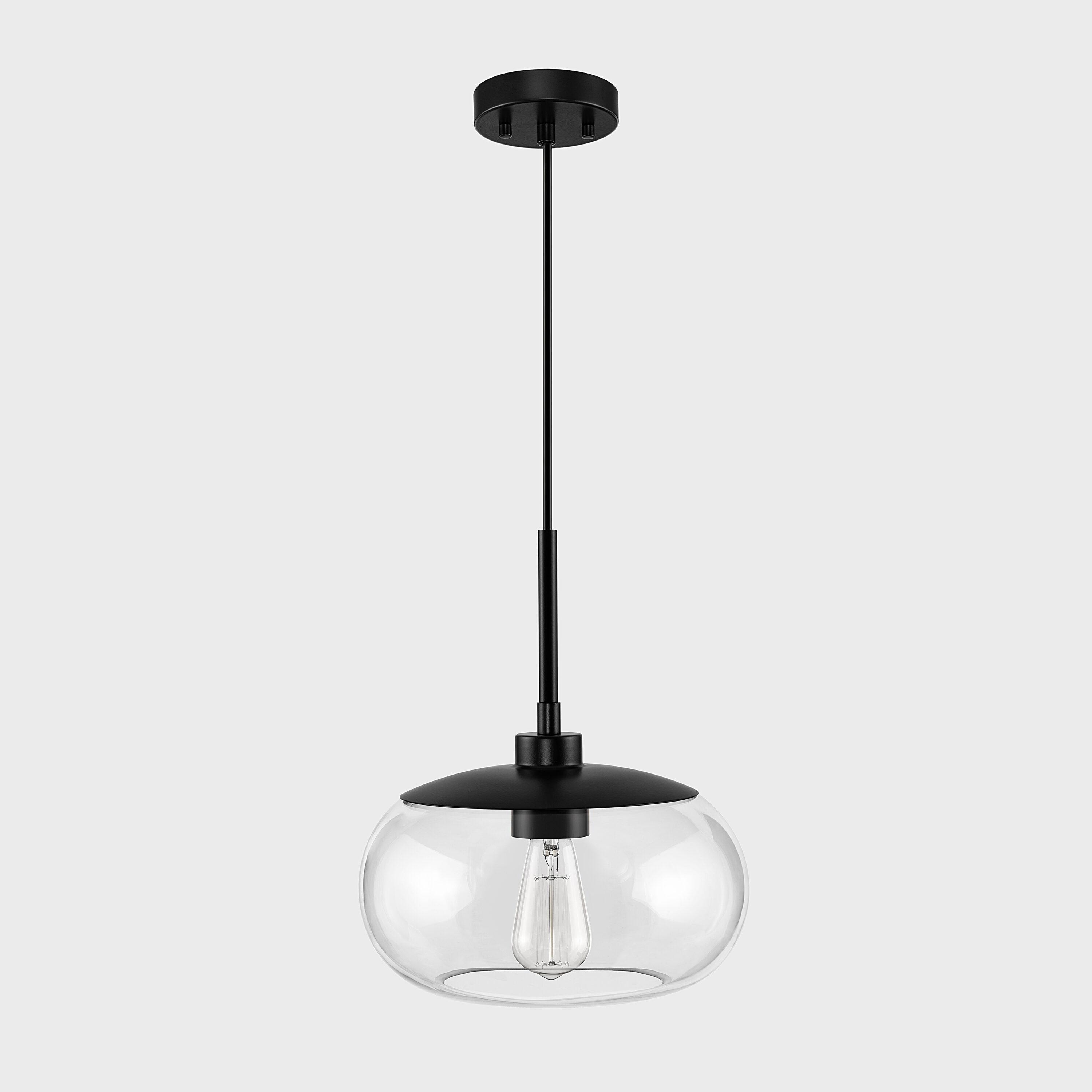 Kawoti  1-Light Adjustable Glass Pendant Clear Glass Bronze, Gold