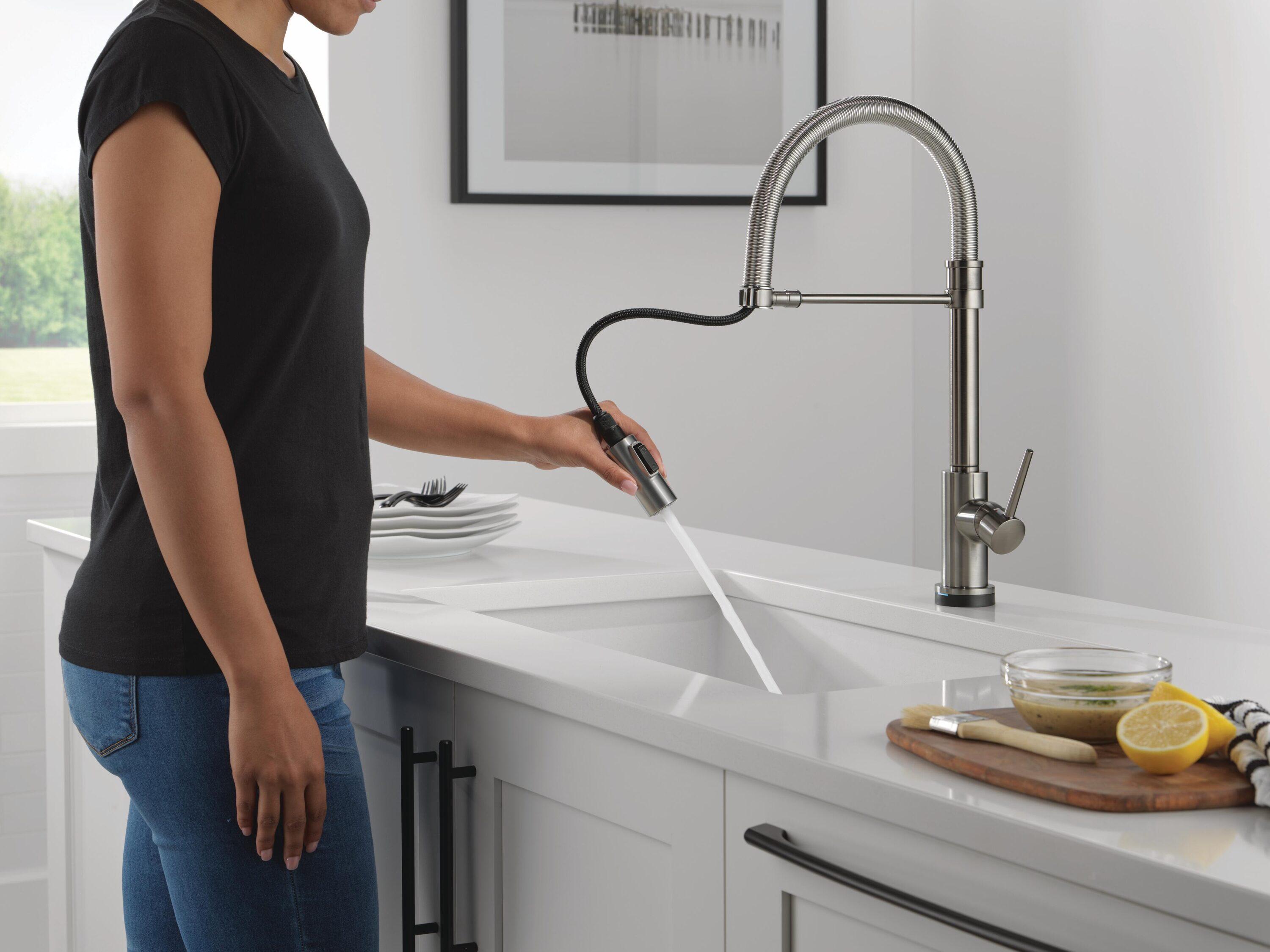 Trinsic Pro Pull Down Touch Single Handle Kitchen Faucet with Accessories