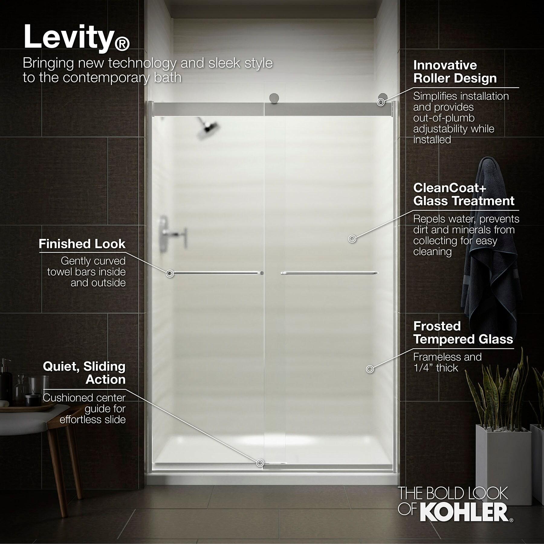 Levity 59.63" x 74" Bypass Shower Door with CleanCoat® Technology