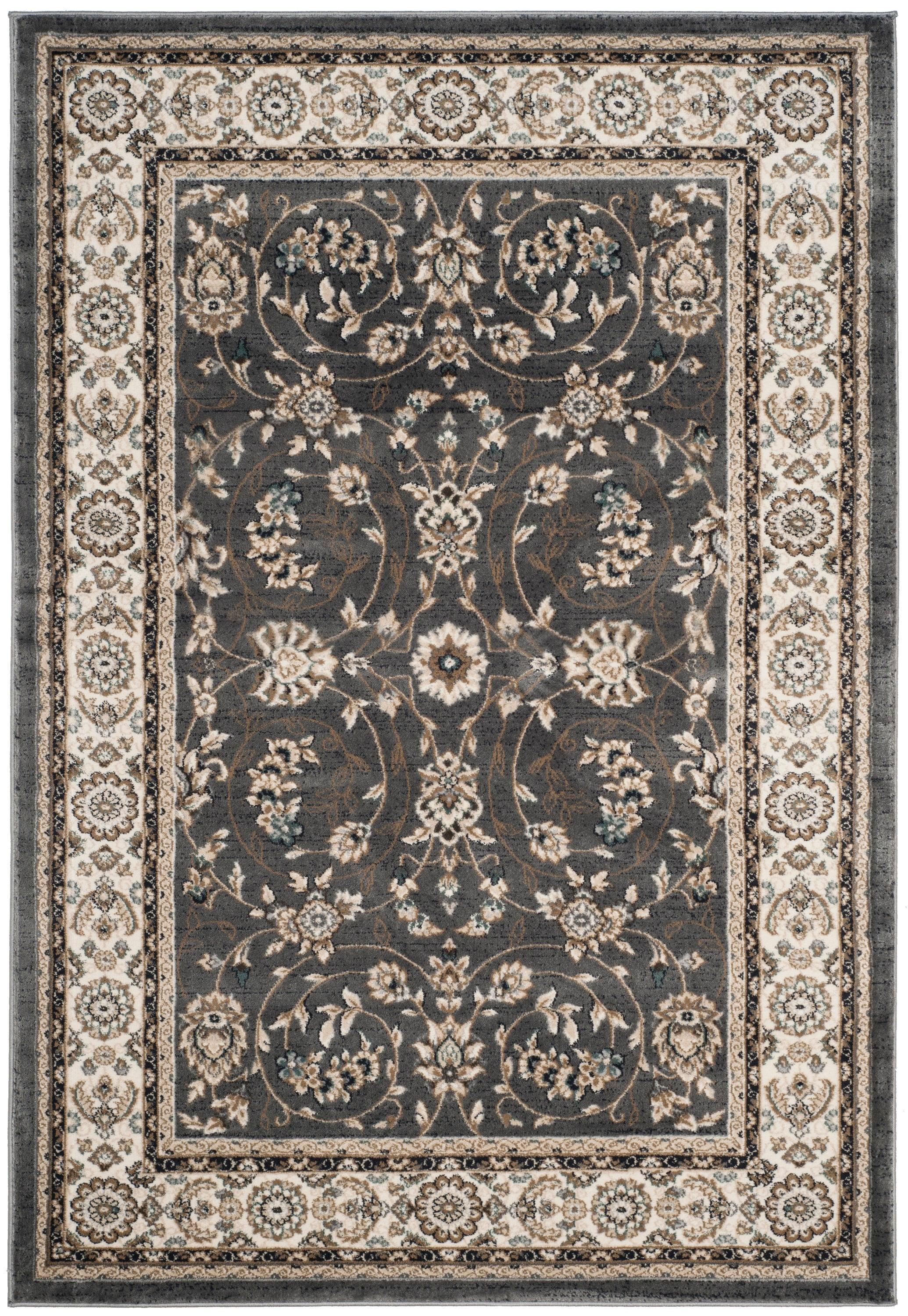 Lyndhurst LNH340 Power Loomed Area Rug - Grey/Cream - 5'3"x7'6" - Safavieh