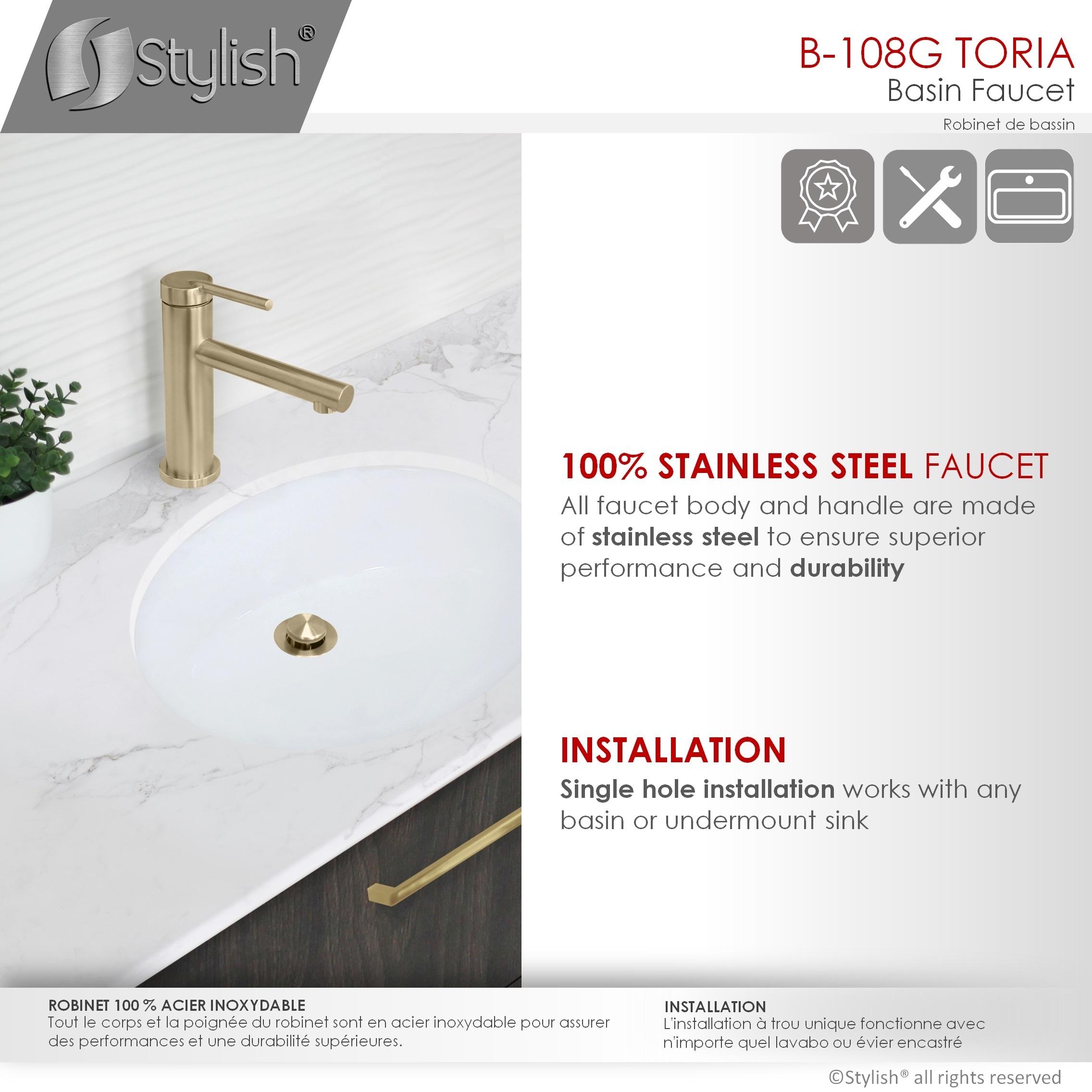 STYLISH Stylish Solace Toria One-Handle 6 3/8" Centerset Bathroom Faucet B-108G