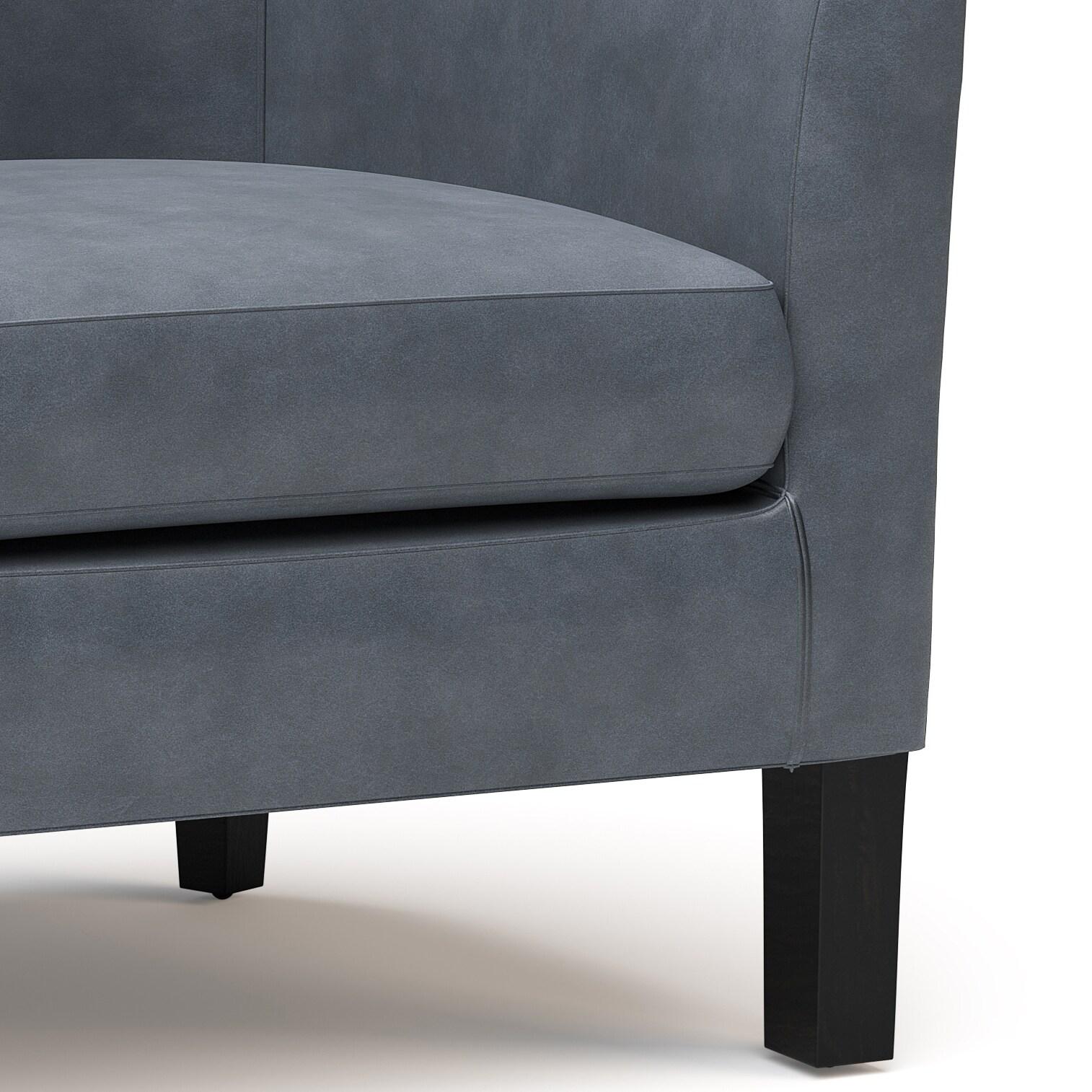 Austin 30 inch Wide Contemporary Tub Chair in Stone Grey Vegan Faux Leather