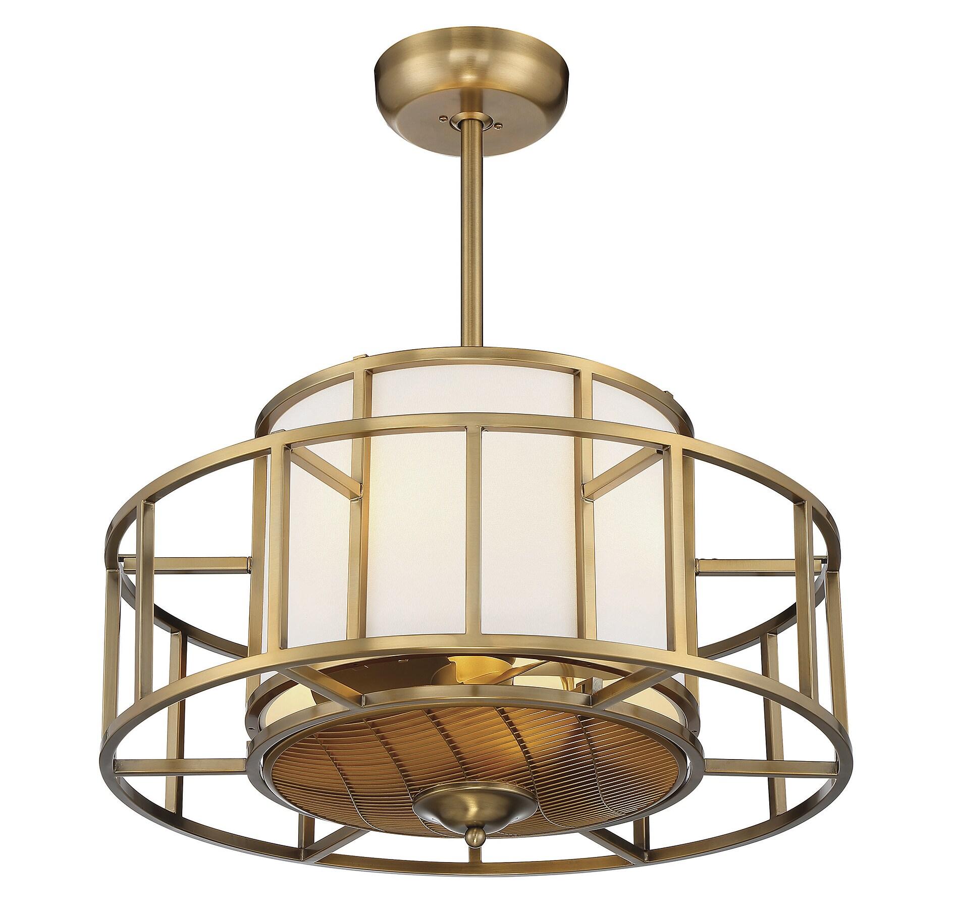 Warm Brass Four Light Fan D'Lier from the Oslo Collection