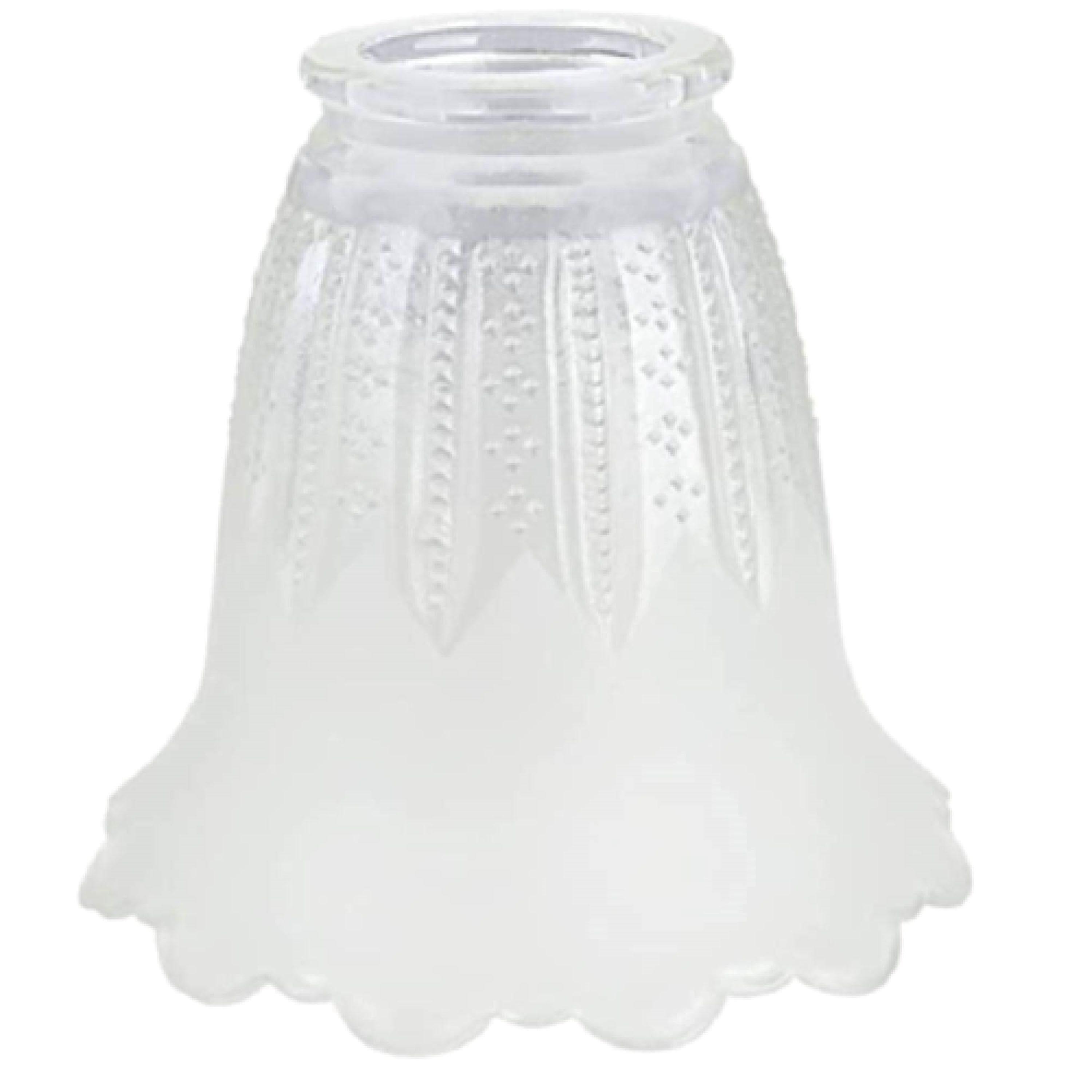 Aspen Creative 23078-4 Clear & Frosted Transitional Style Replacement Glass Shade, 2-1/8" Fitter Size, 4-1/2" high x 5" diameter, 4 Pack