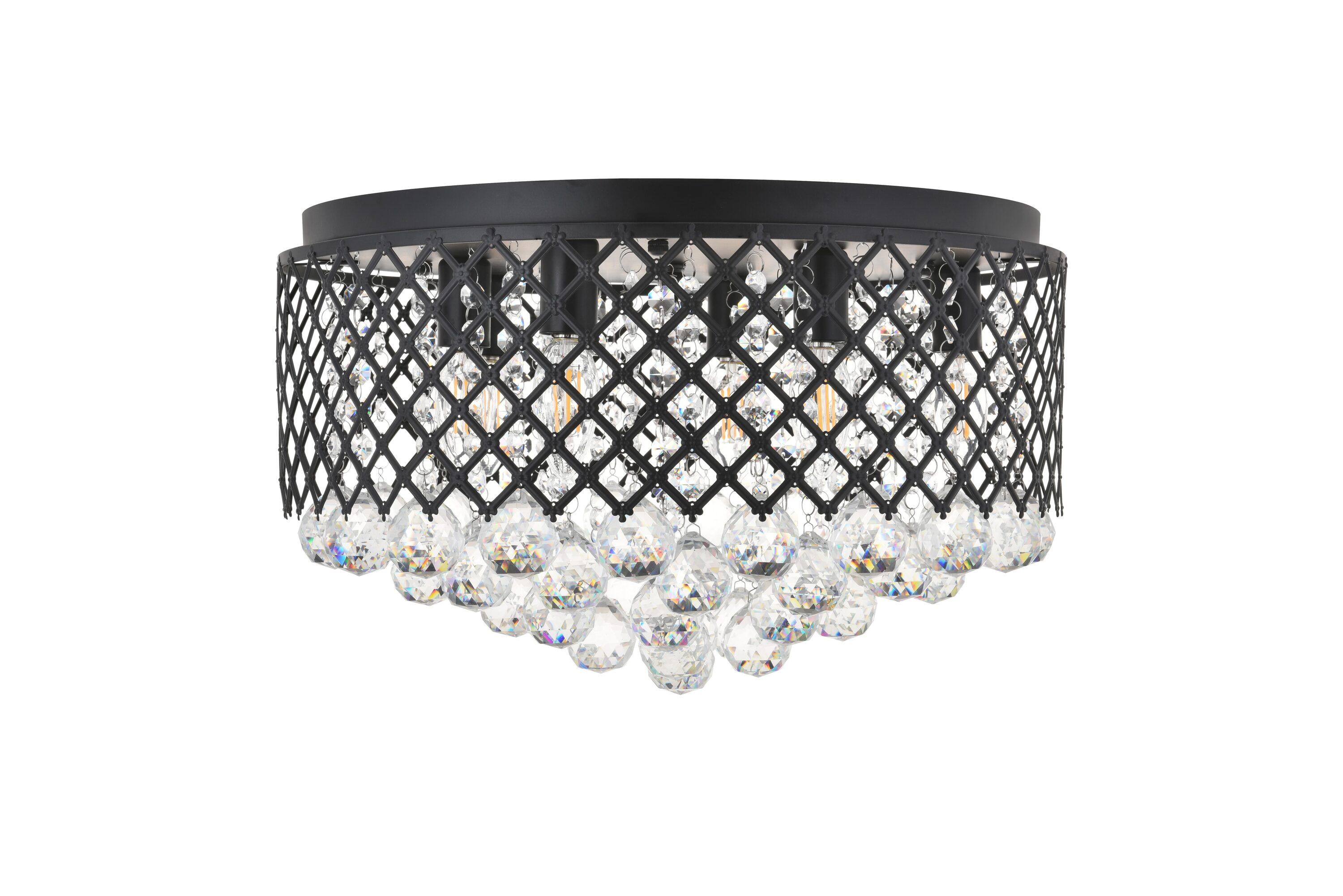 Elegant Lighting Tully 6 light Matte Black Flush Mount