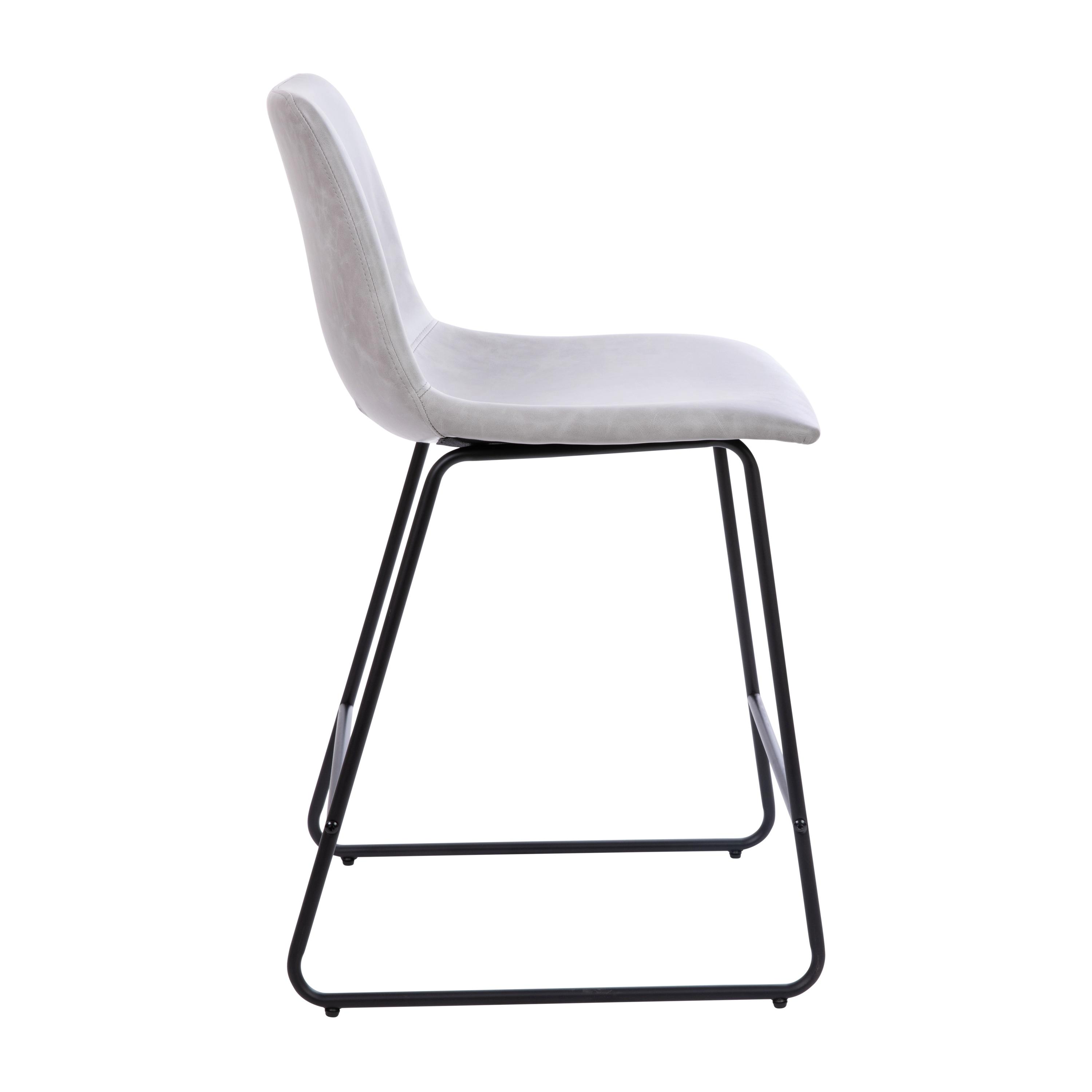 Flash Furniture Reagan 24 inch LeatherSoft Counter Height Barstools in Light Gray, Set of 2