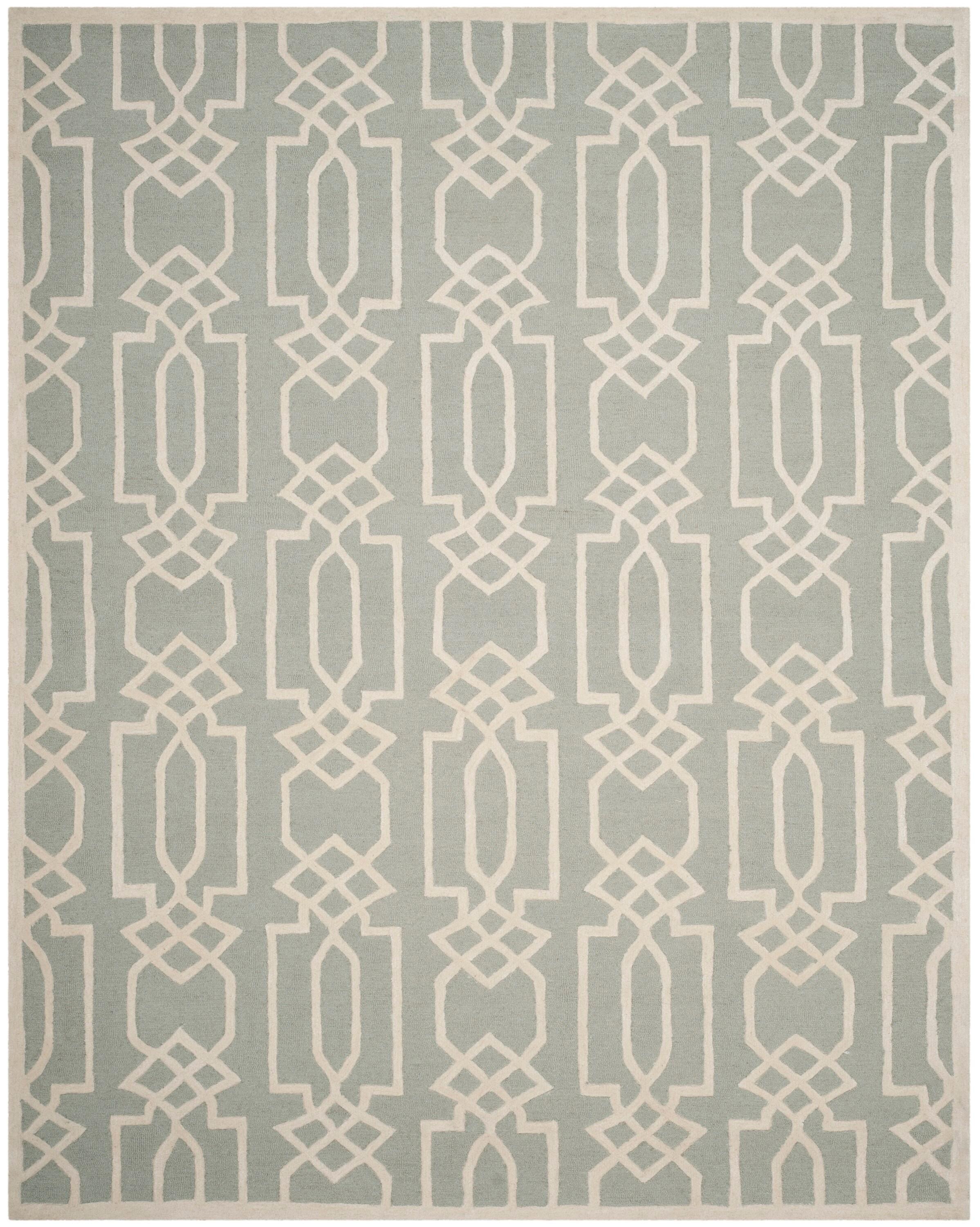 SAFAVIEH Bella Janis Geometric Striped Wool Area Rug, Grey/Ivory, 8' x 10'