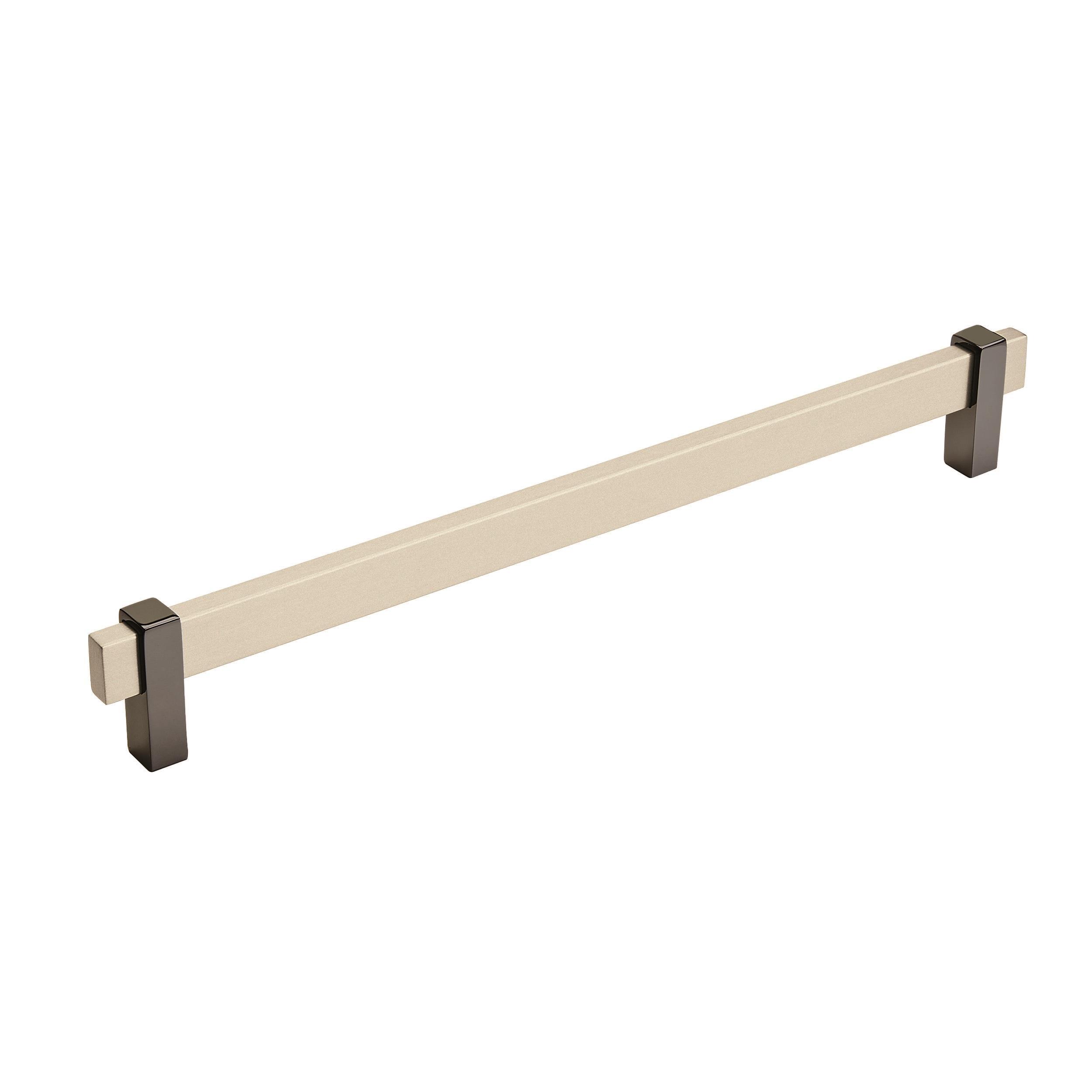 Amerock Mulino 10-1/16 inch (256mm) Center-to-Center Silver Champagne/Black Nickel Cabinet Pull