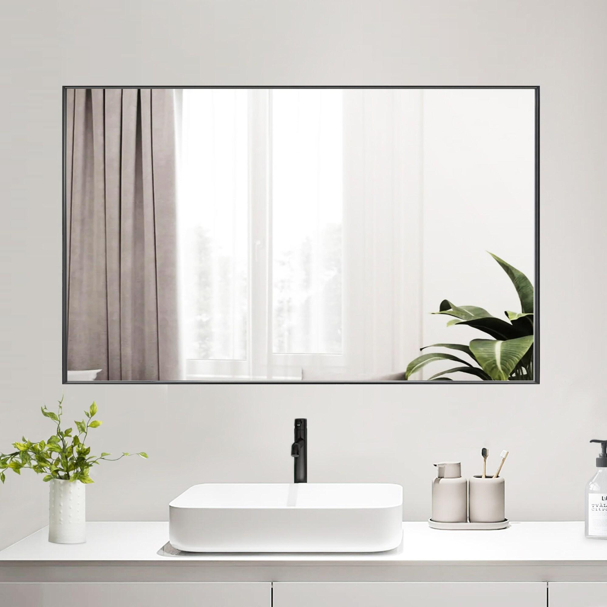 Ledel Modern & Contemporary Rectangle Bathroom Vanity Mirror Metal Framed Wall Mirror