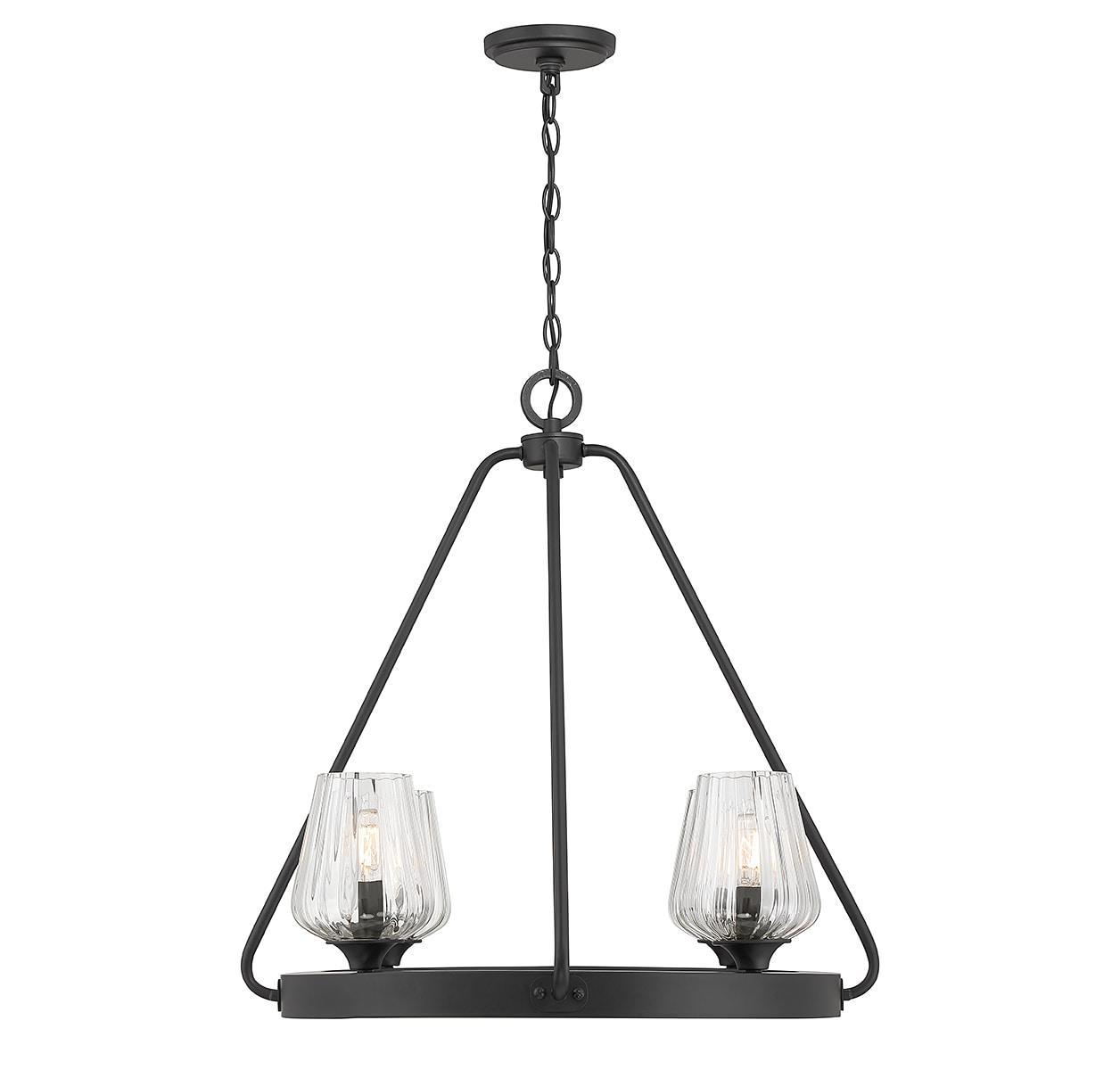 Savoy House Carlton 4 - Light Chandelier in  Matte Black