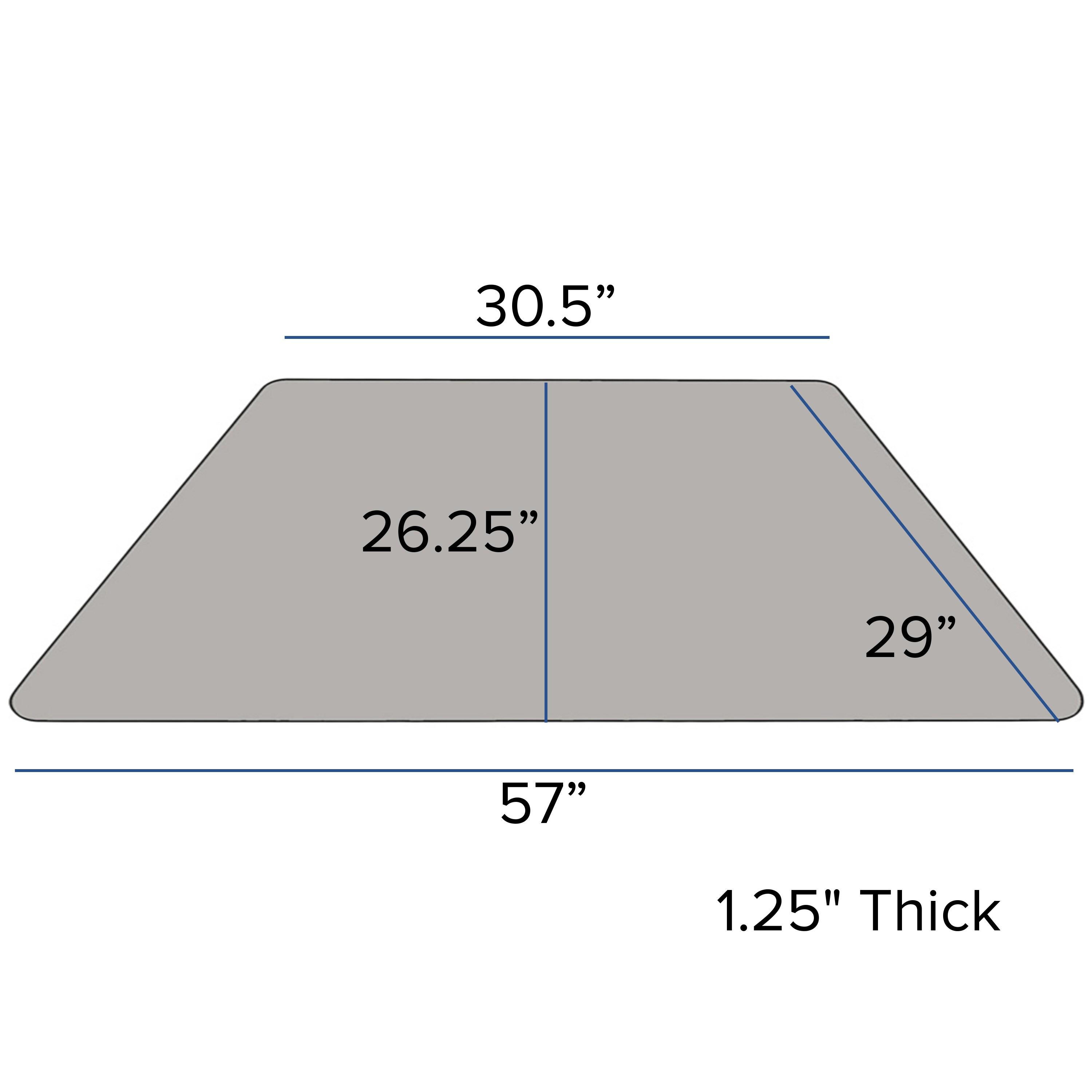 Flash Furniture 30''W x 60''L Trapezoid Activity Table with 1.25'' Thick High Pressure Grey Laminate Top and Height Adjustable Preschool Legs