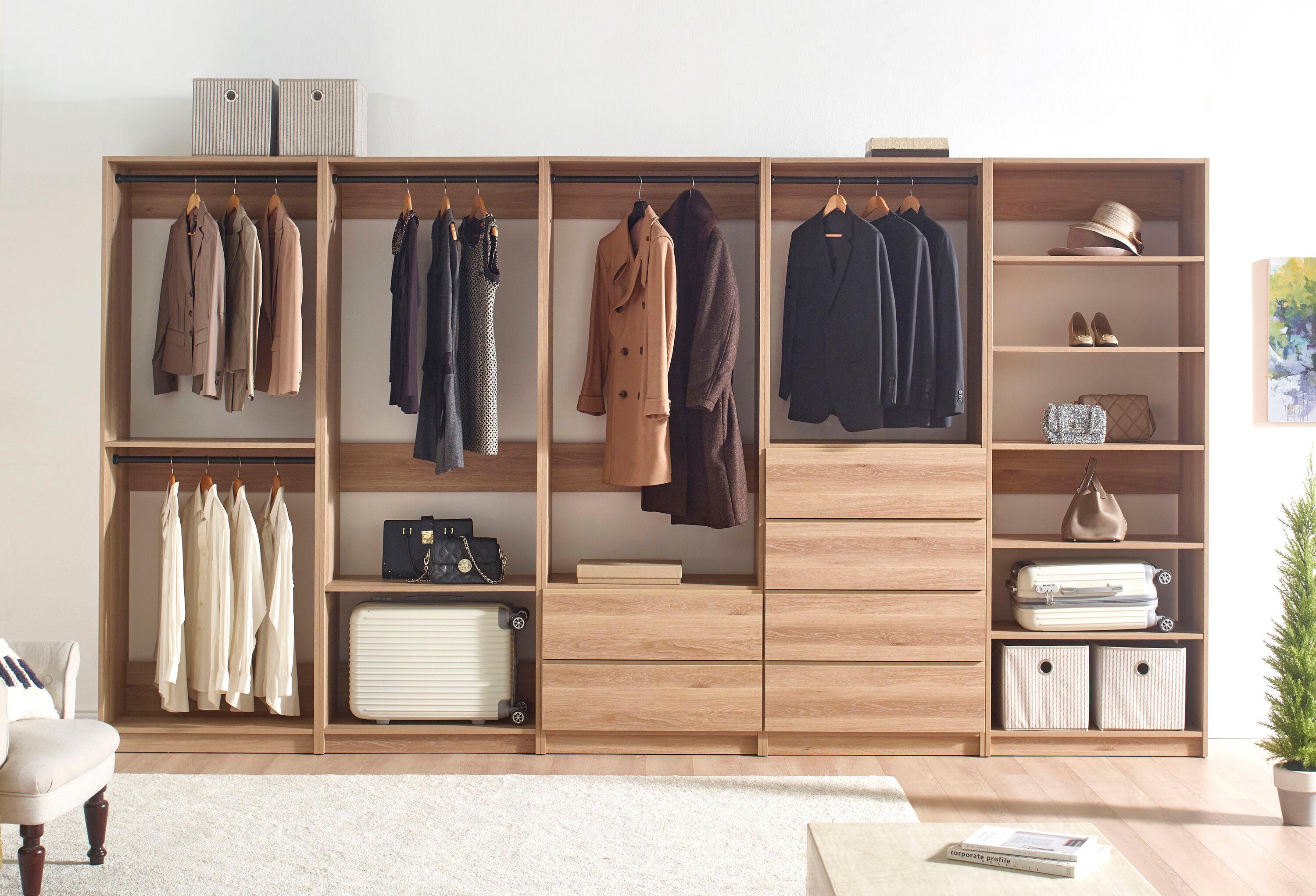 Prosper 32" Oak Wood Walk-in Closet with Five Shelves