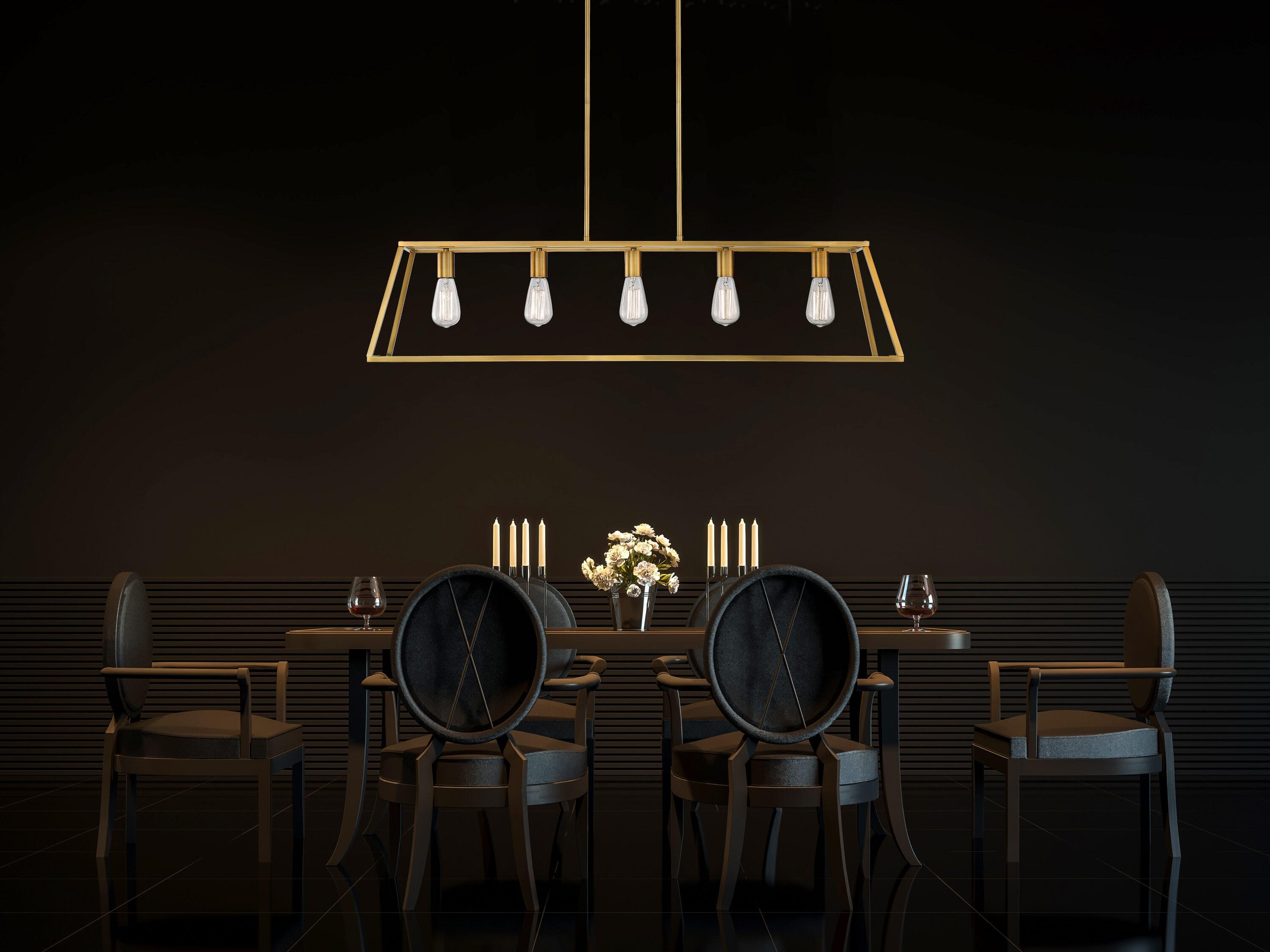 Clare 5 Light Metal Dimmable Kitchen Island Chandelier
