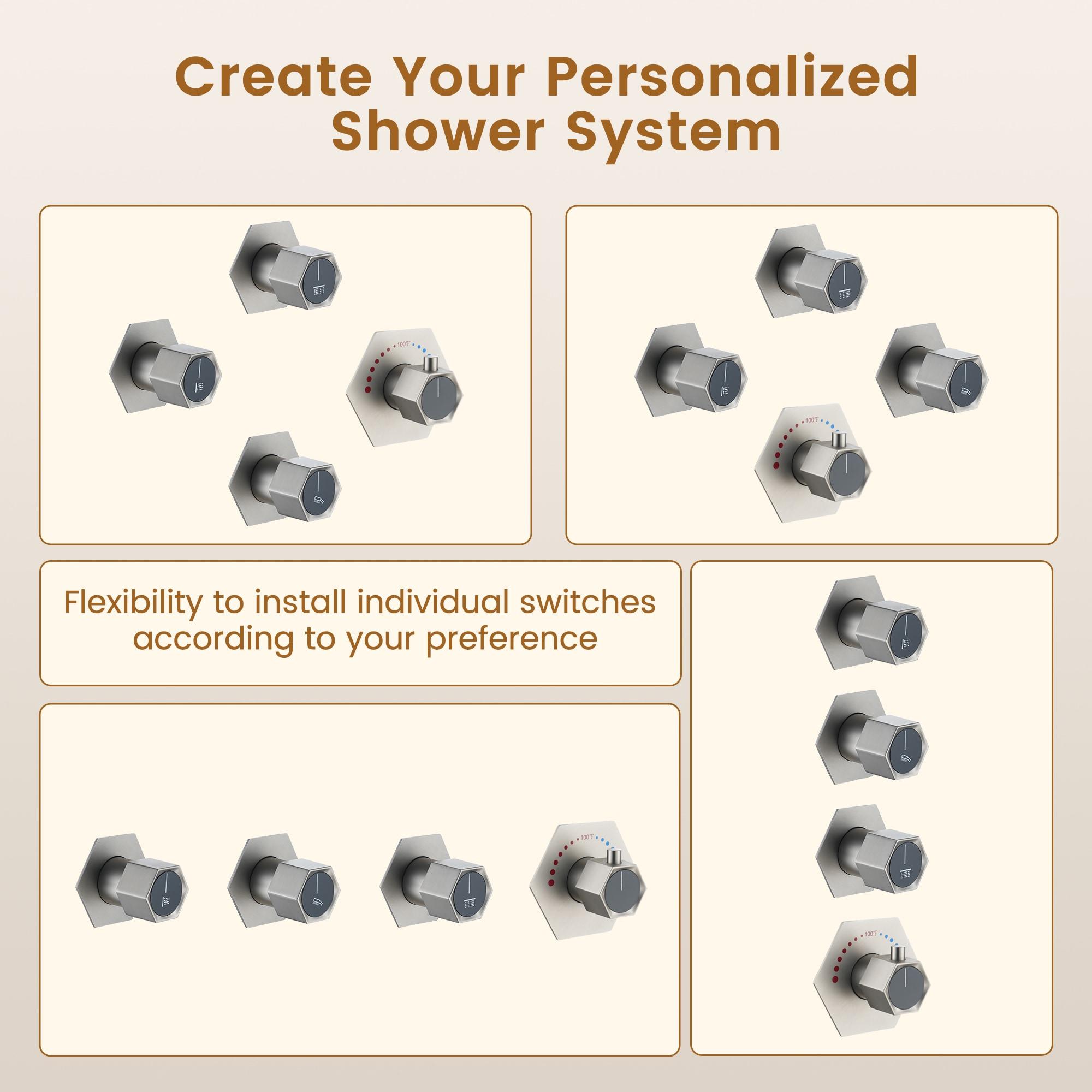 Revitalize 12 Inch Luxury Thermostatic Complete Shower System with Rough-in Valve