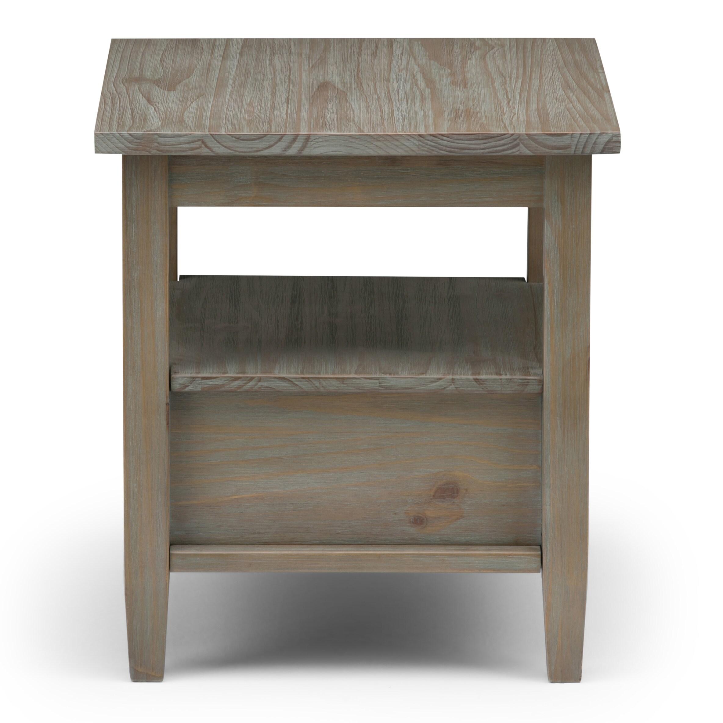 Warm Solid Wood End Table with Storage