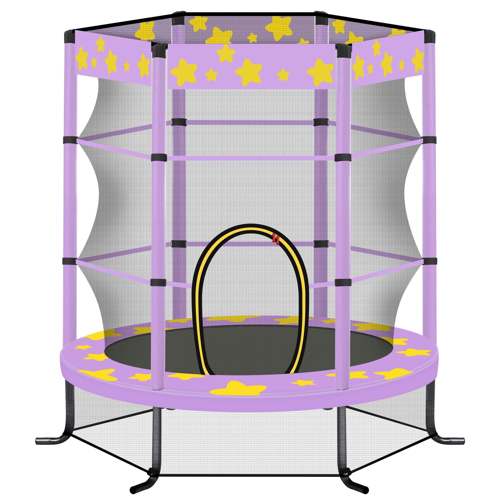 wendeway 55 Inch Kids Trampoline With Safety Enclosure Net | Wayfair