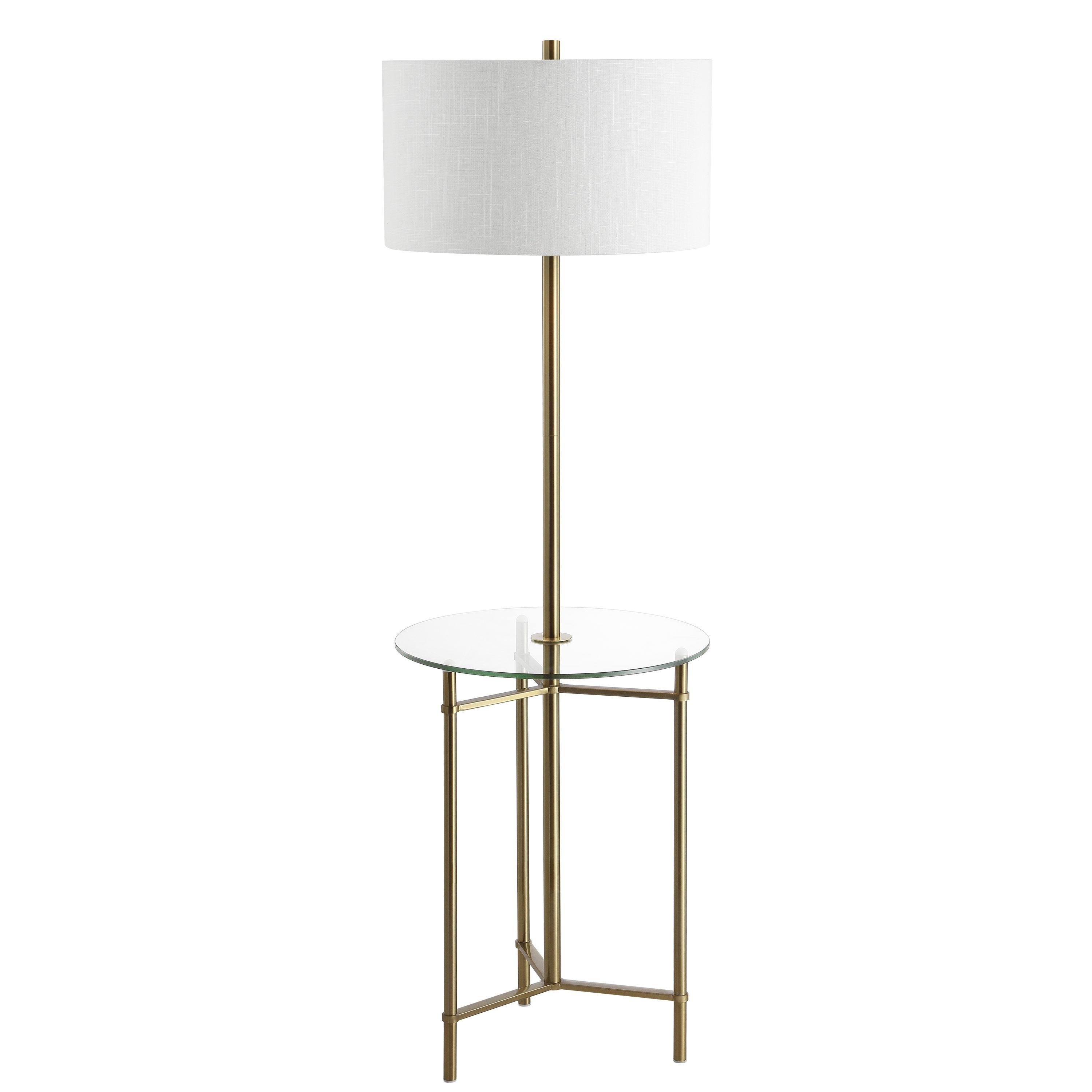 Jonathan Y Charles Metal/Glass Led Side Table And Floor Lamp