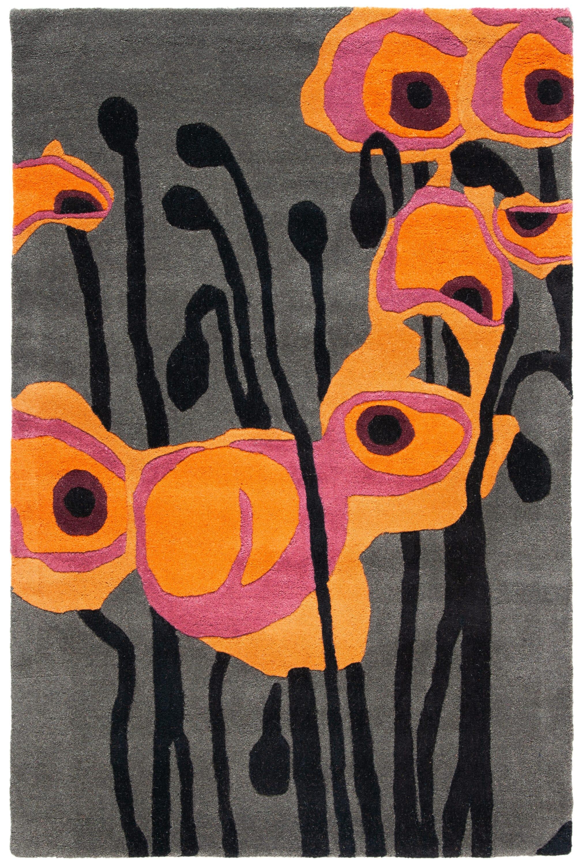 Soho SOH853 Hand Tufted Accent Rug - Grey/Orange - 2'x3' - Safavieh.