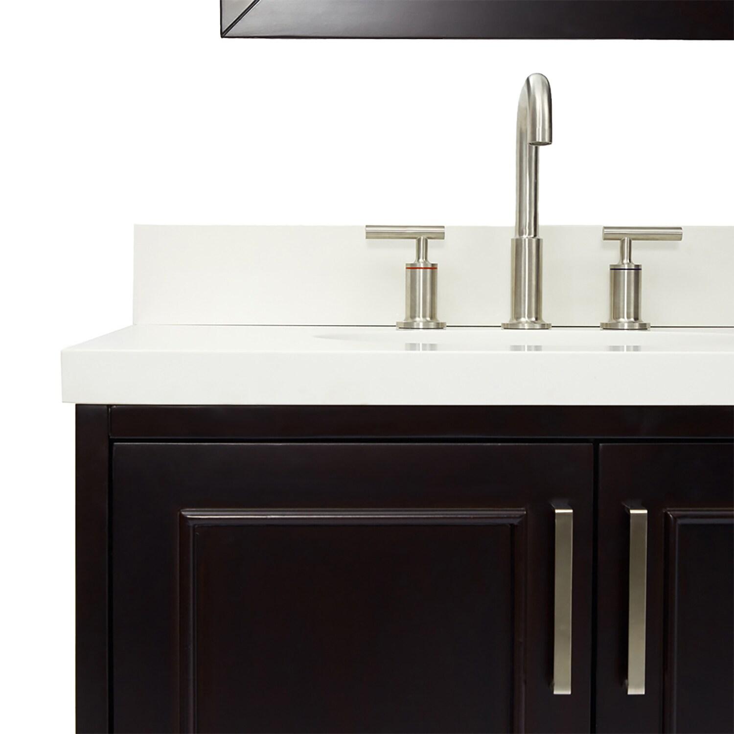 Ariel Stafford 85 in Double Sink Vanity Set in Espresso