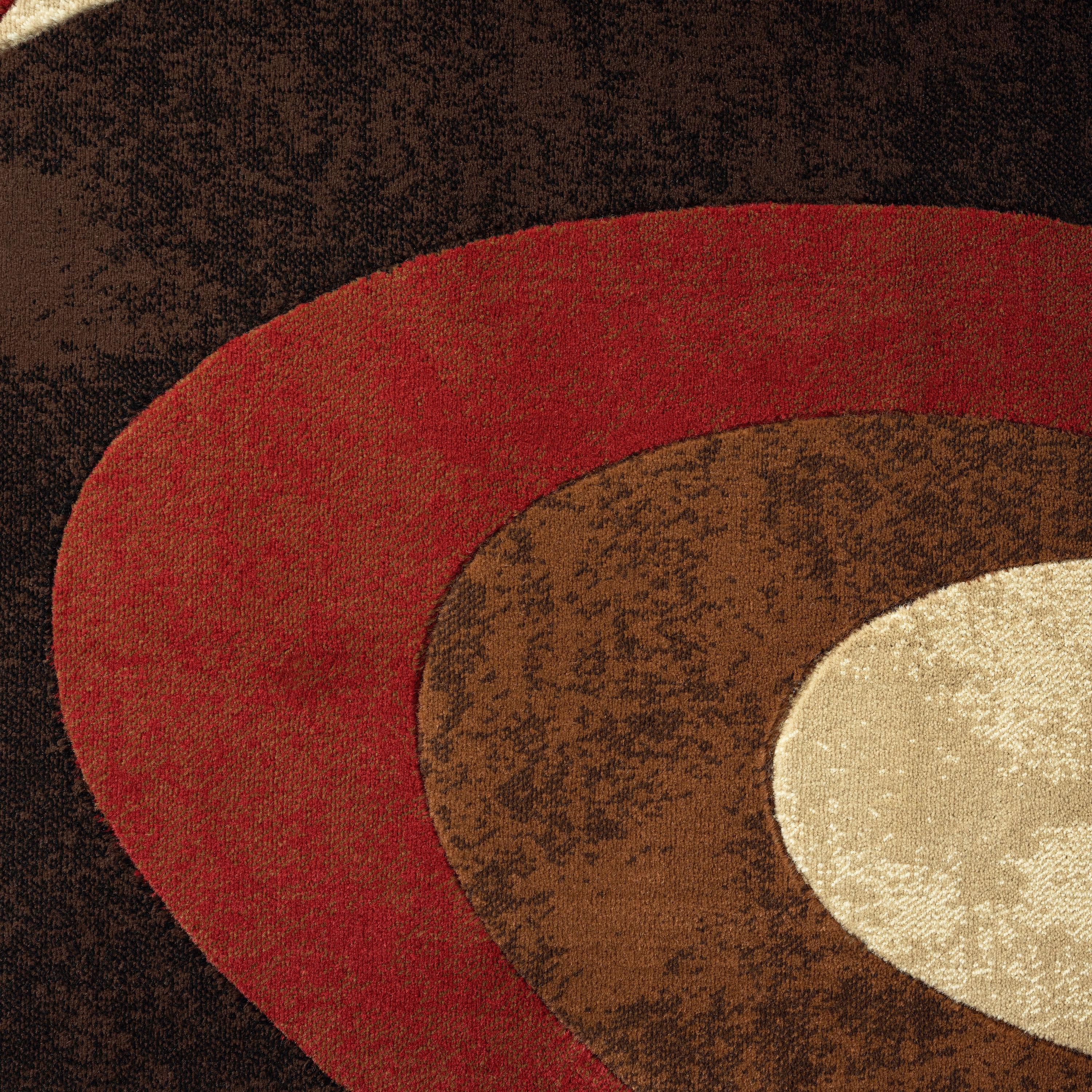 Home Dynamix Slade Contemporary Abstract Area Rug, Brown/Red, 3'11"x5'2"