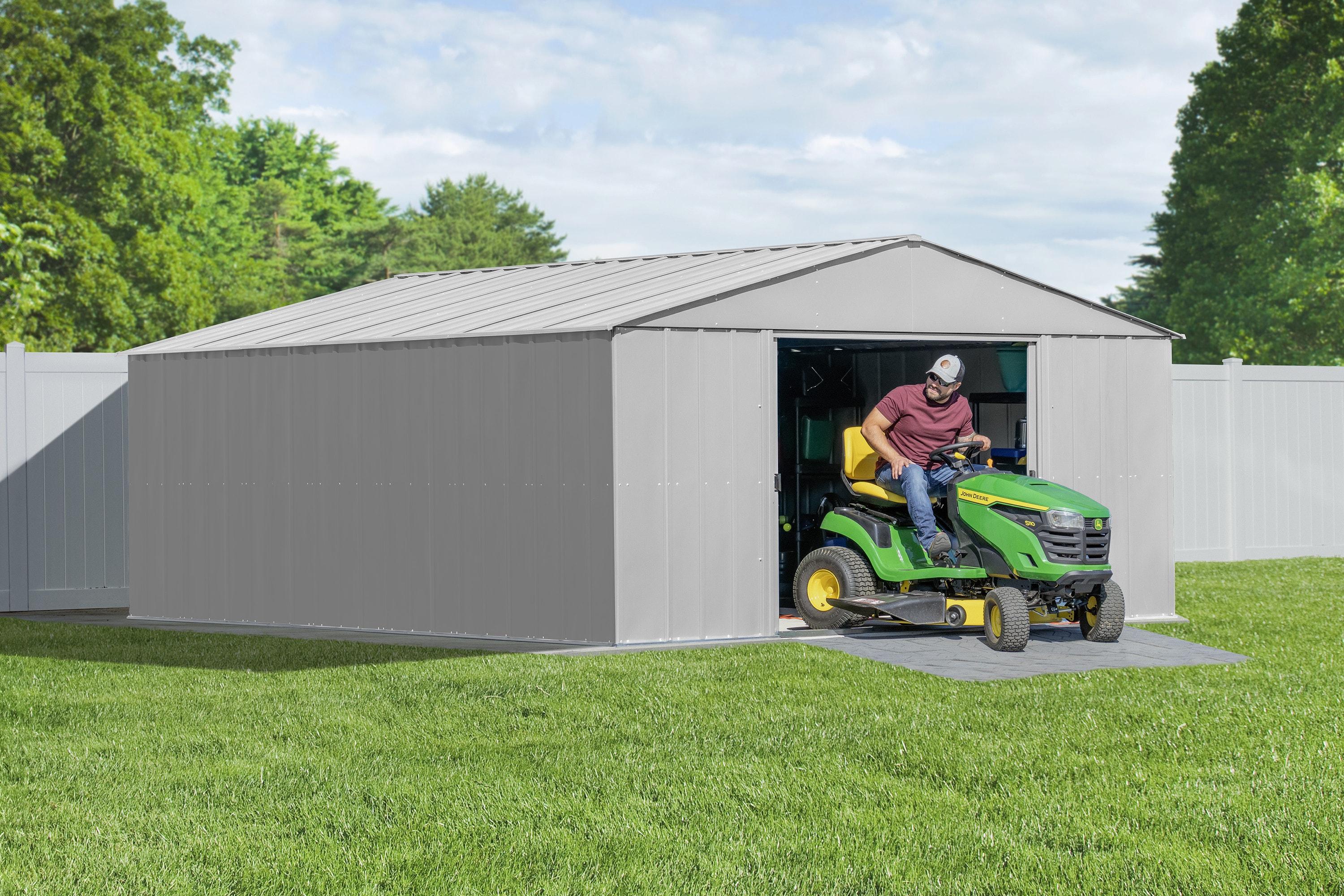 Arrow 14 ft. W x 17 ft. D Galvanized Steel Storage Shed
