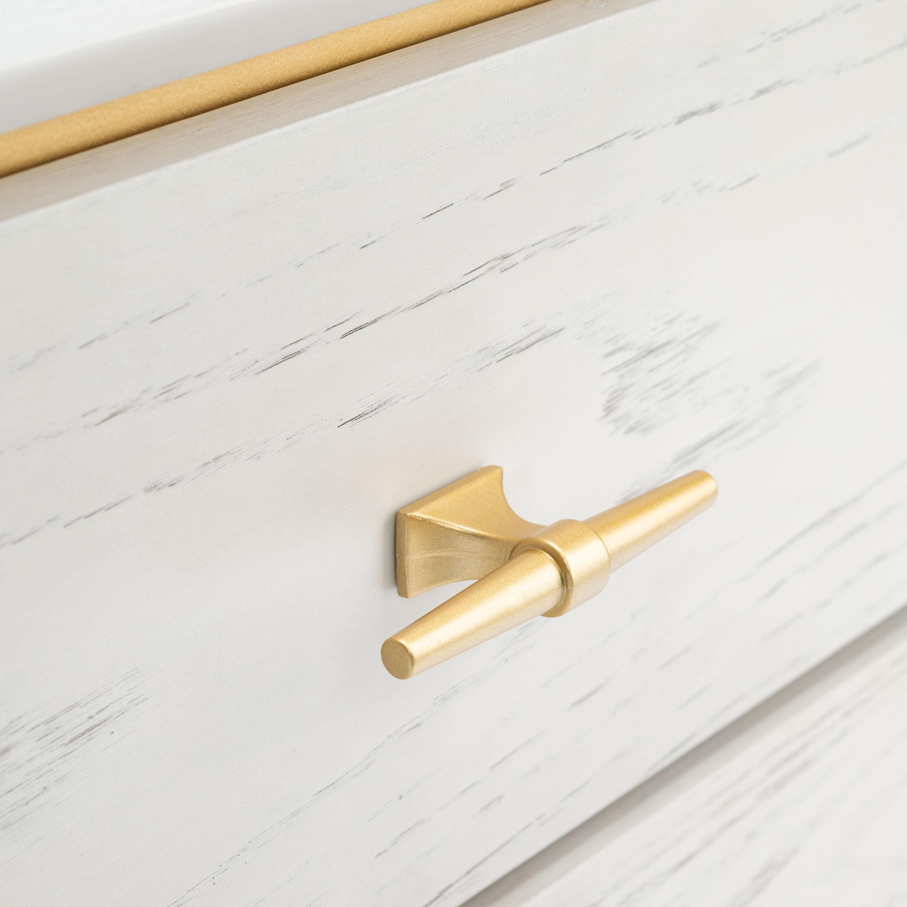 Fenno 2 Drawer Nightstand - NST6401 - White Washed/Brass - Safavieh