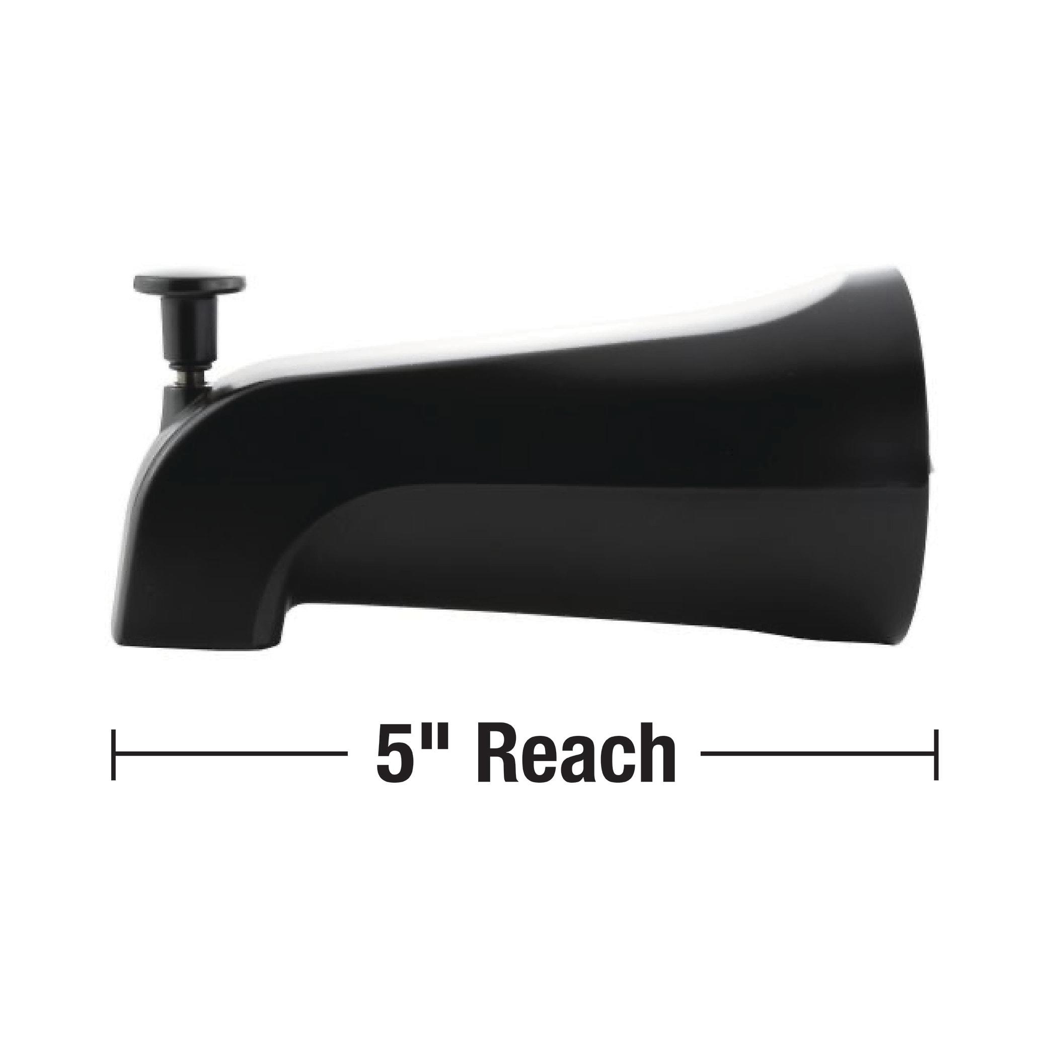 Danco Universal Bathroom Tub Spout with Diverter in Matte Black, 0.7 lbs. Weight (11079)