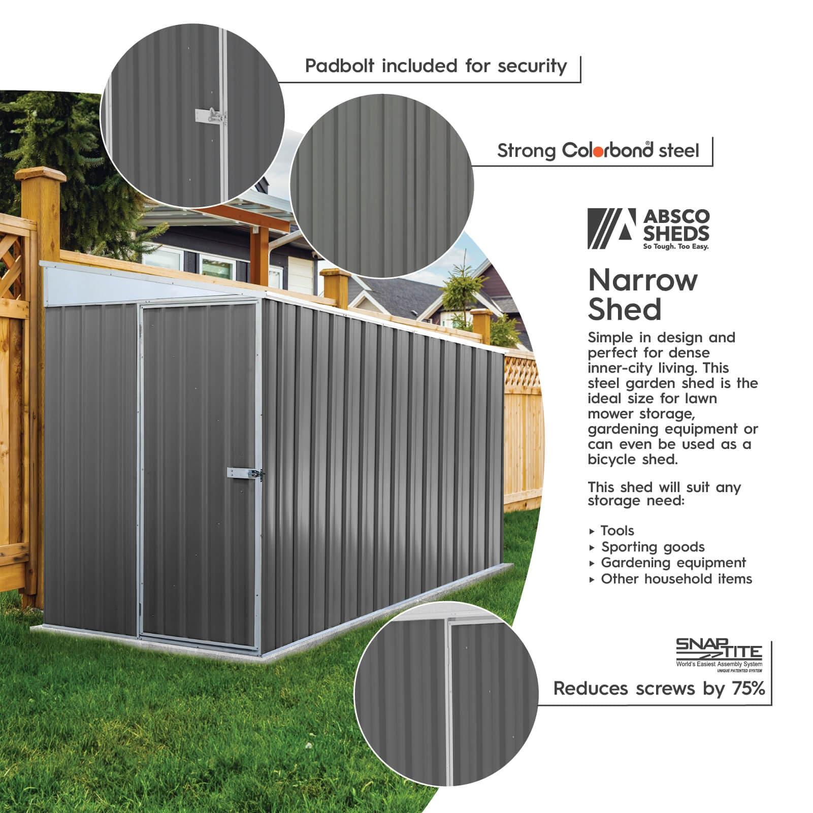 Absco Durango Galvanized Steel Storage Shed