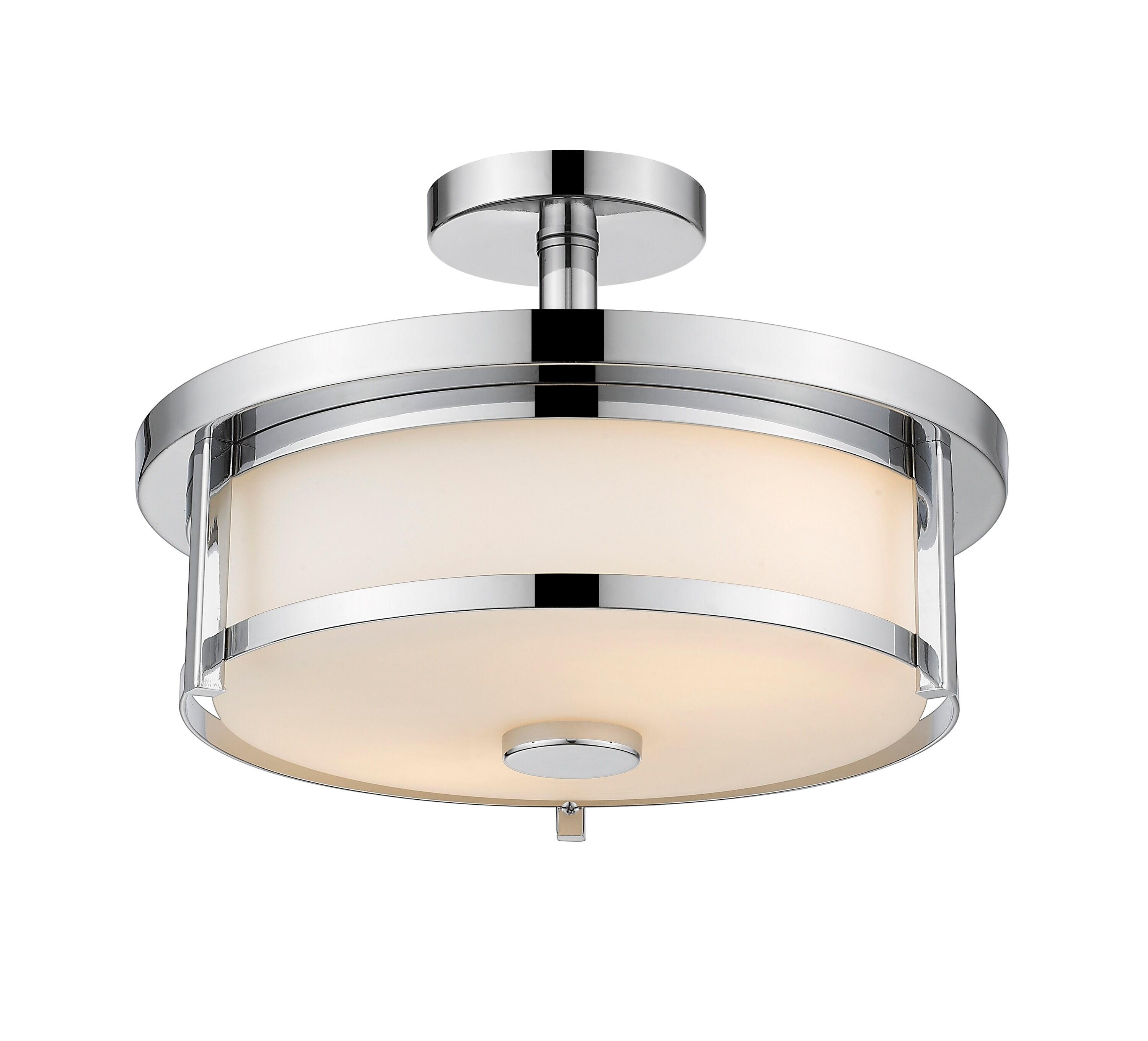 Z-Lite Savannah 2 Light Semi Flush Mount in Chrome
