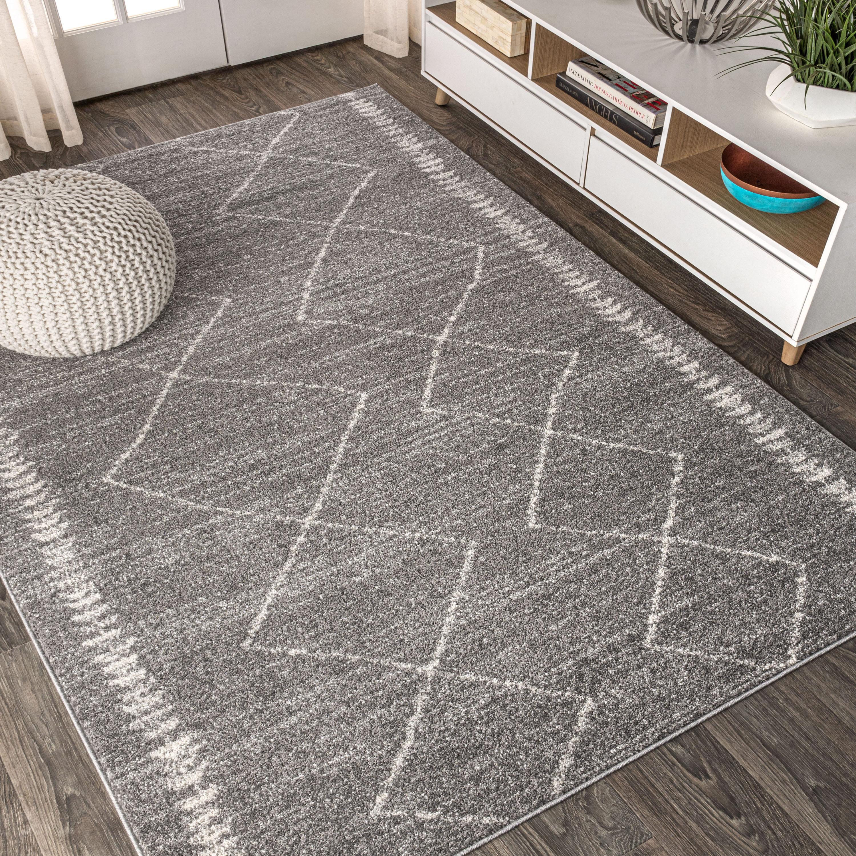 3'x5' Zaina Moroccan Beni Souk Area Rug, Gray/Cream - JONATHAN Y