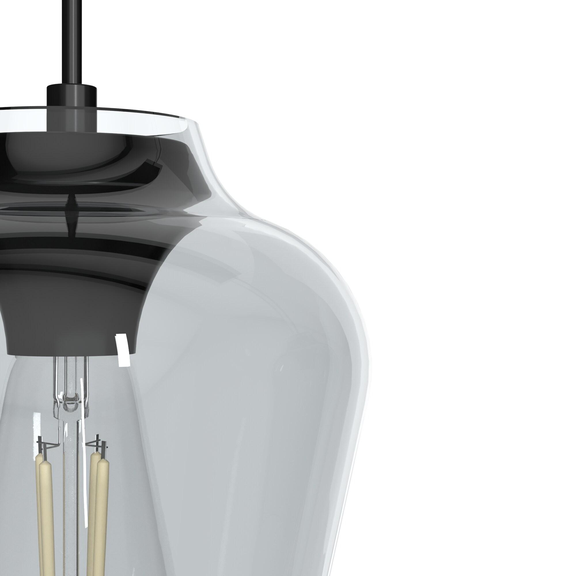 Hunter Vidria Matte Black 3 Light Linear Cluster Ceiling Light Fixture