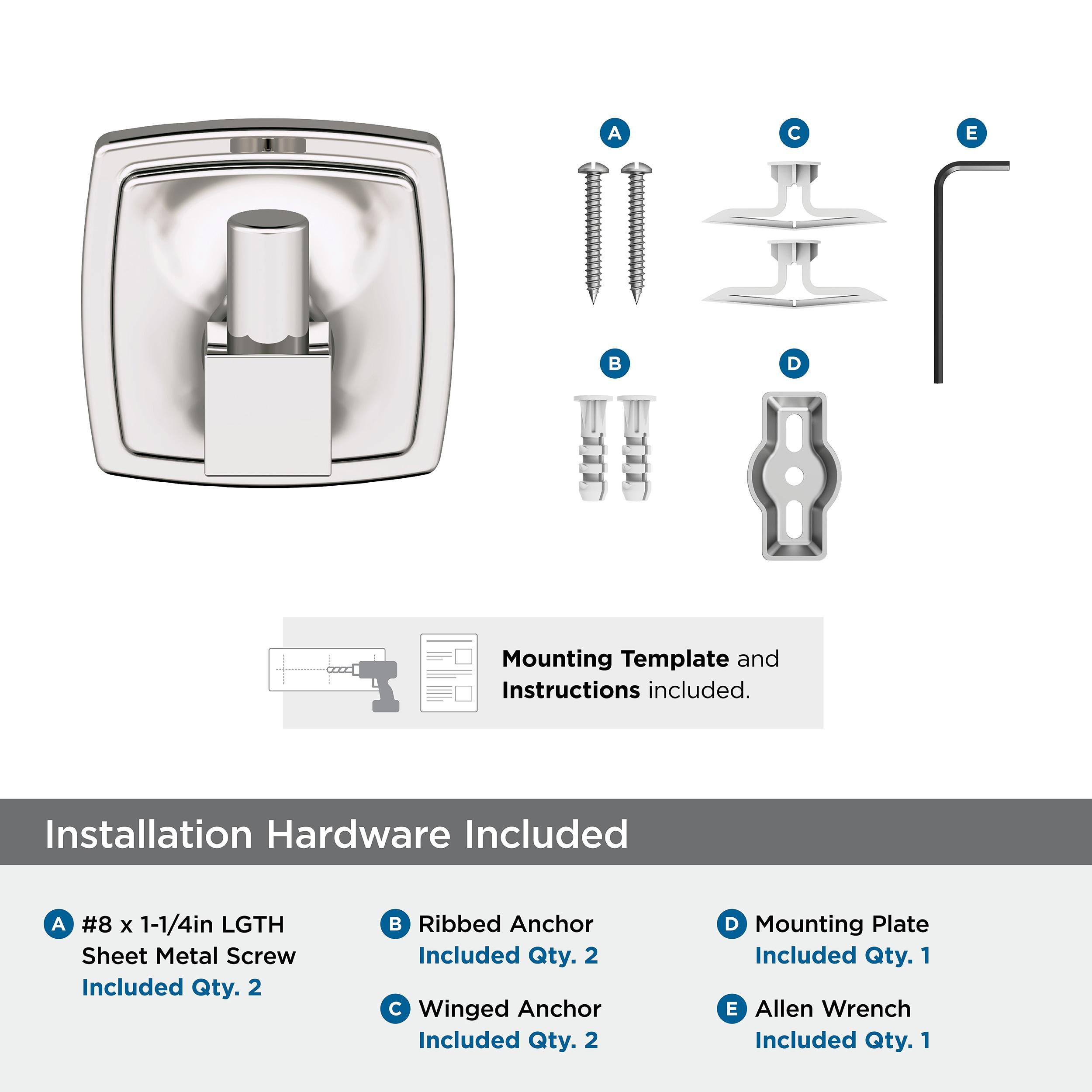 Amerock Stature Polished Nickel Single Prong Robe Hook BH36090PN